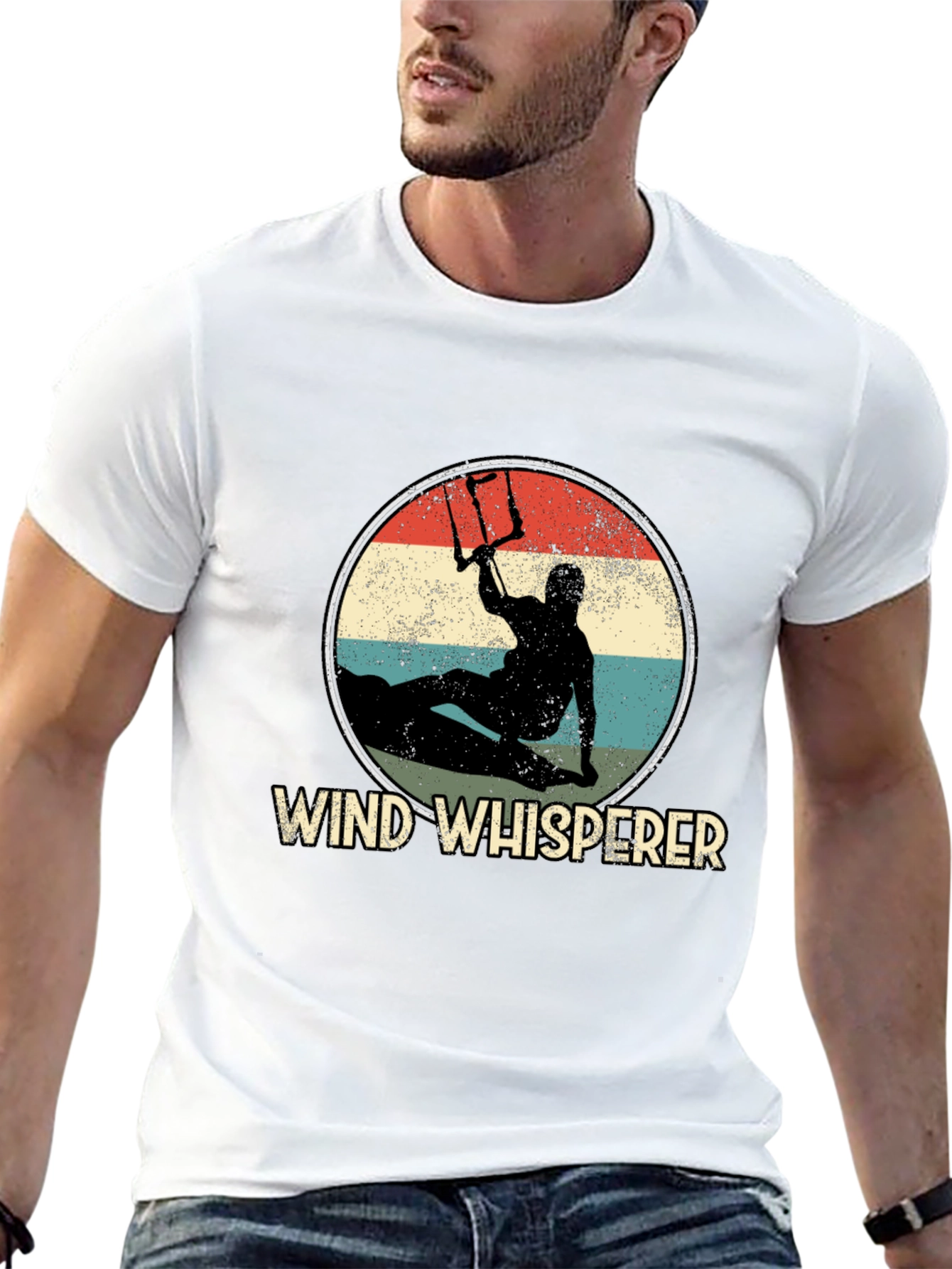 Black Wind Whisperer Kitesurfing Graphic Tee view 13