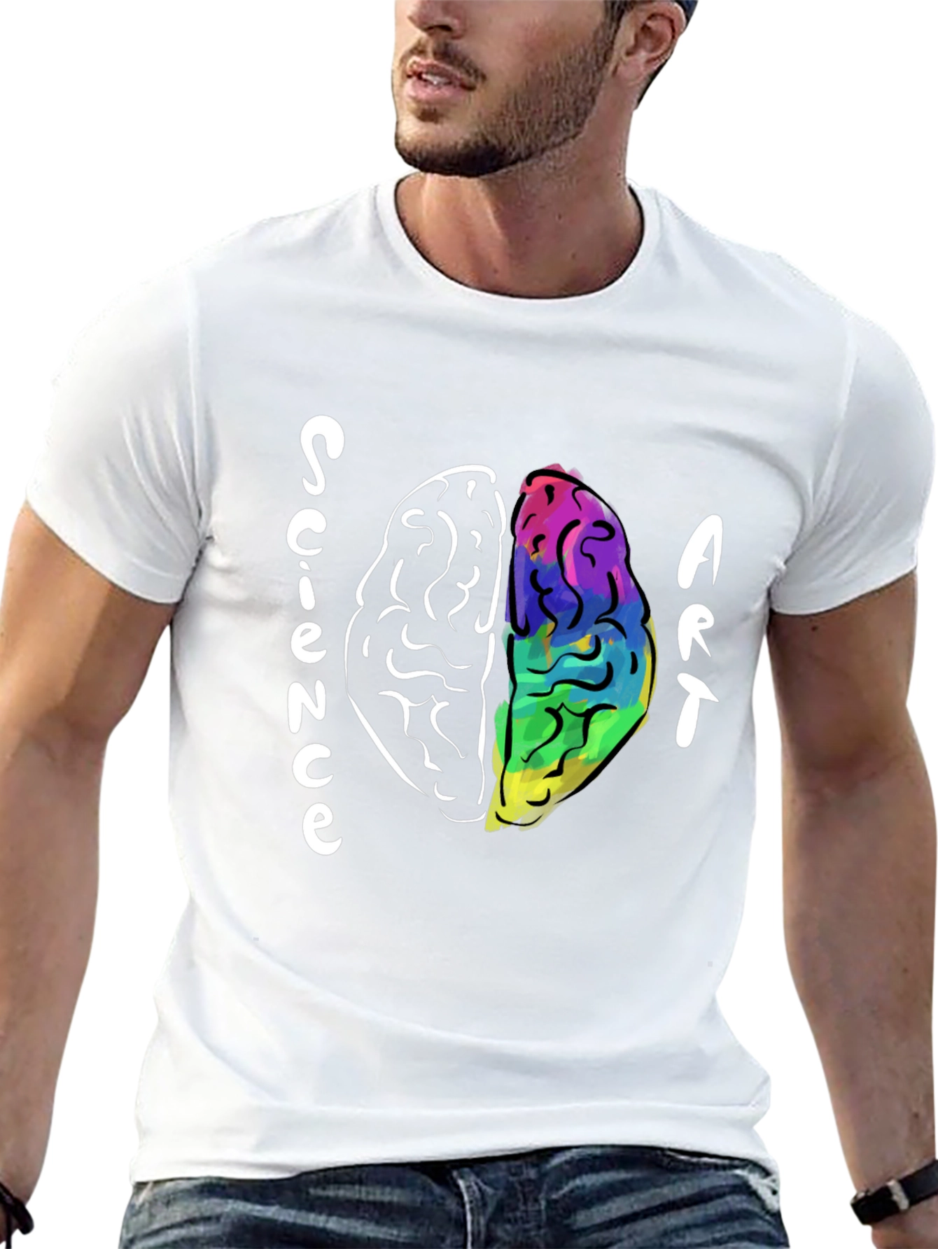 Black Science Meets Art Brain T-Shirt view 13