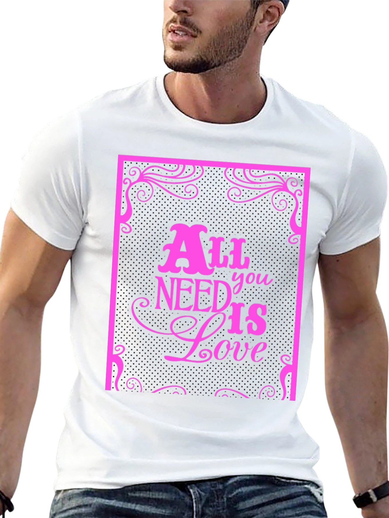 Black All You Need Is Love Graphic Tee view 13