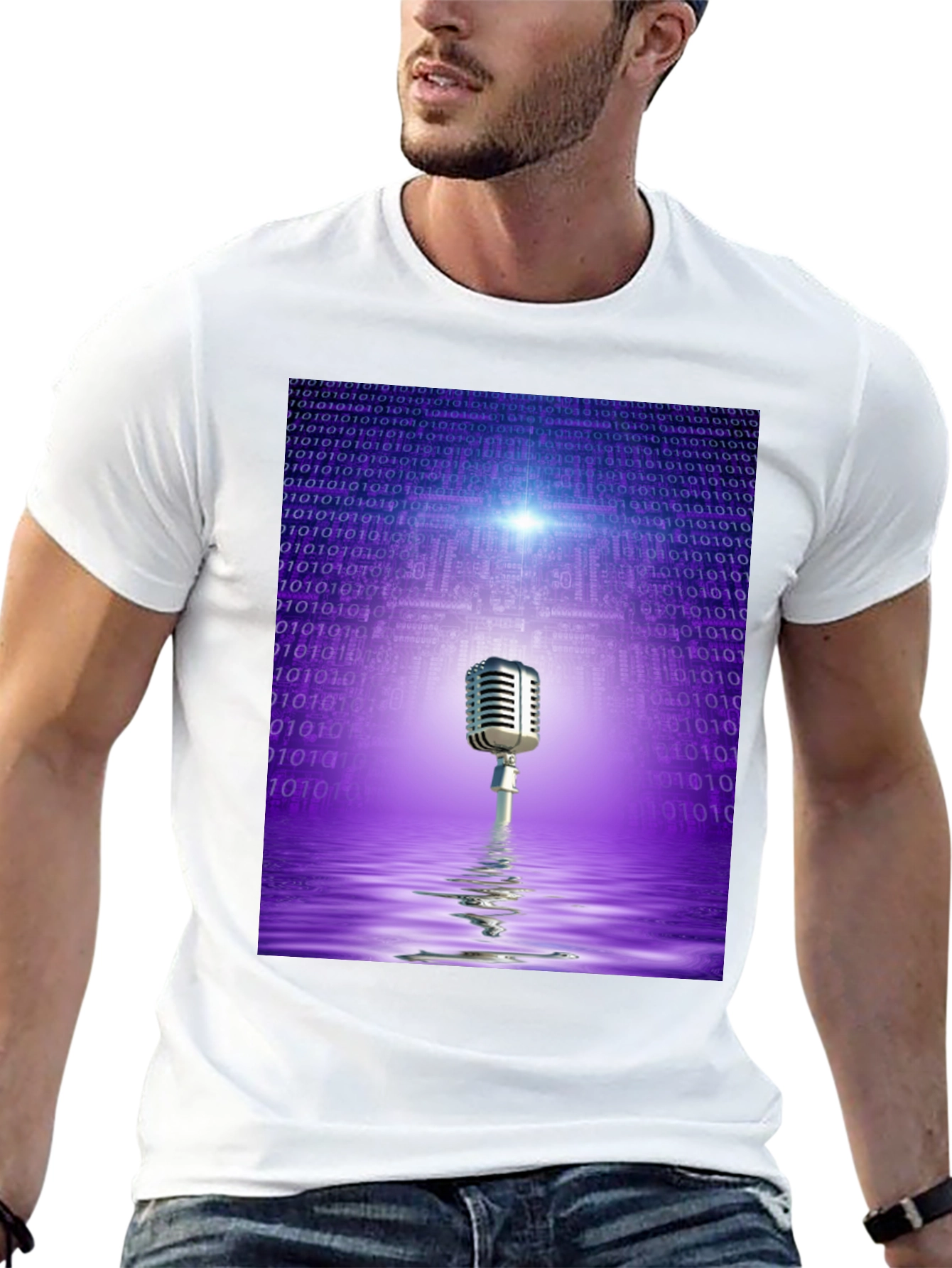 Black Retro Tech Microphone T-Shirt - Black view 13