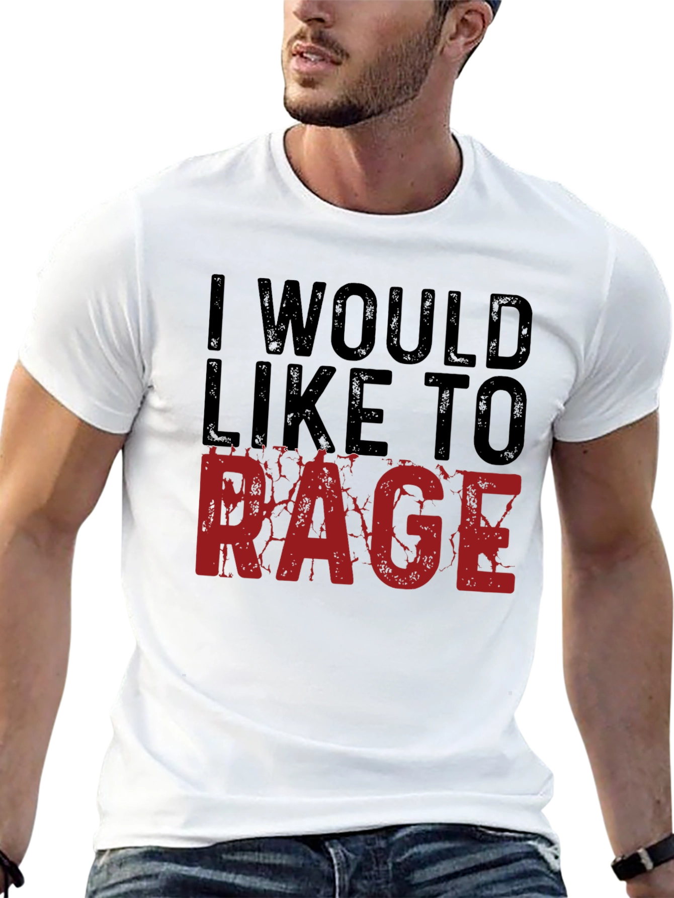 Black I Would Like to Rage Black Graphic Tee view 13