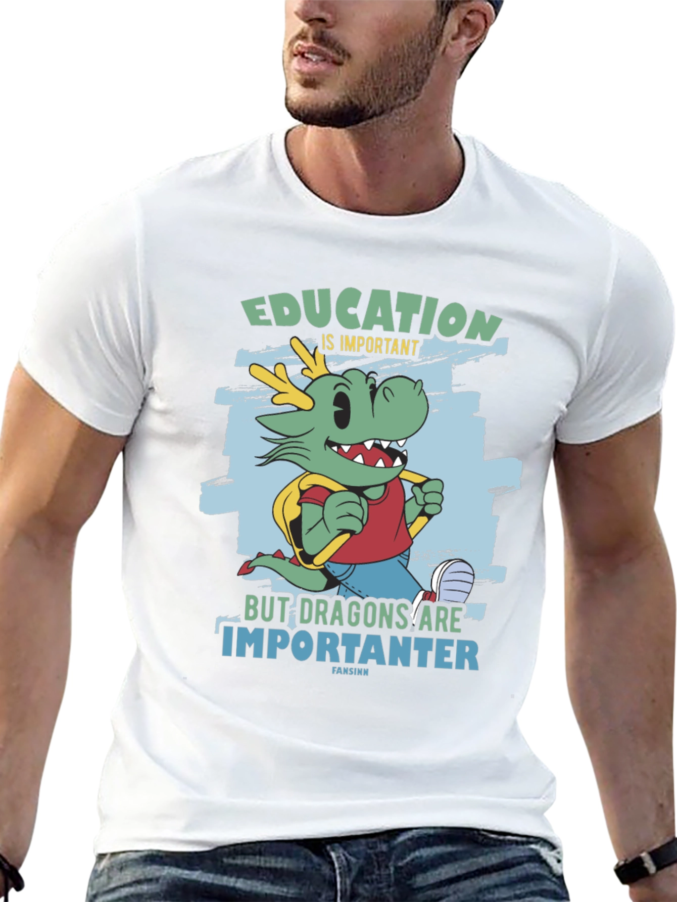 Black Education Dragon Graphic T-Shirt view 13