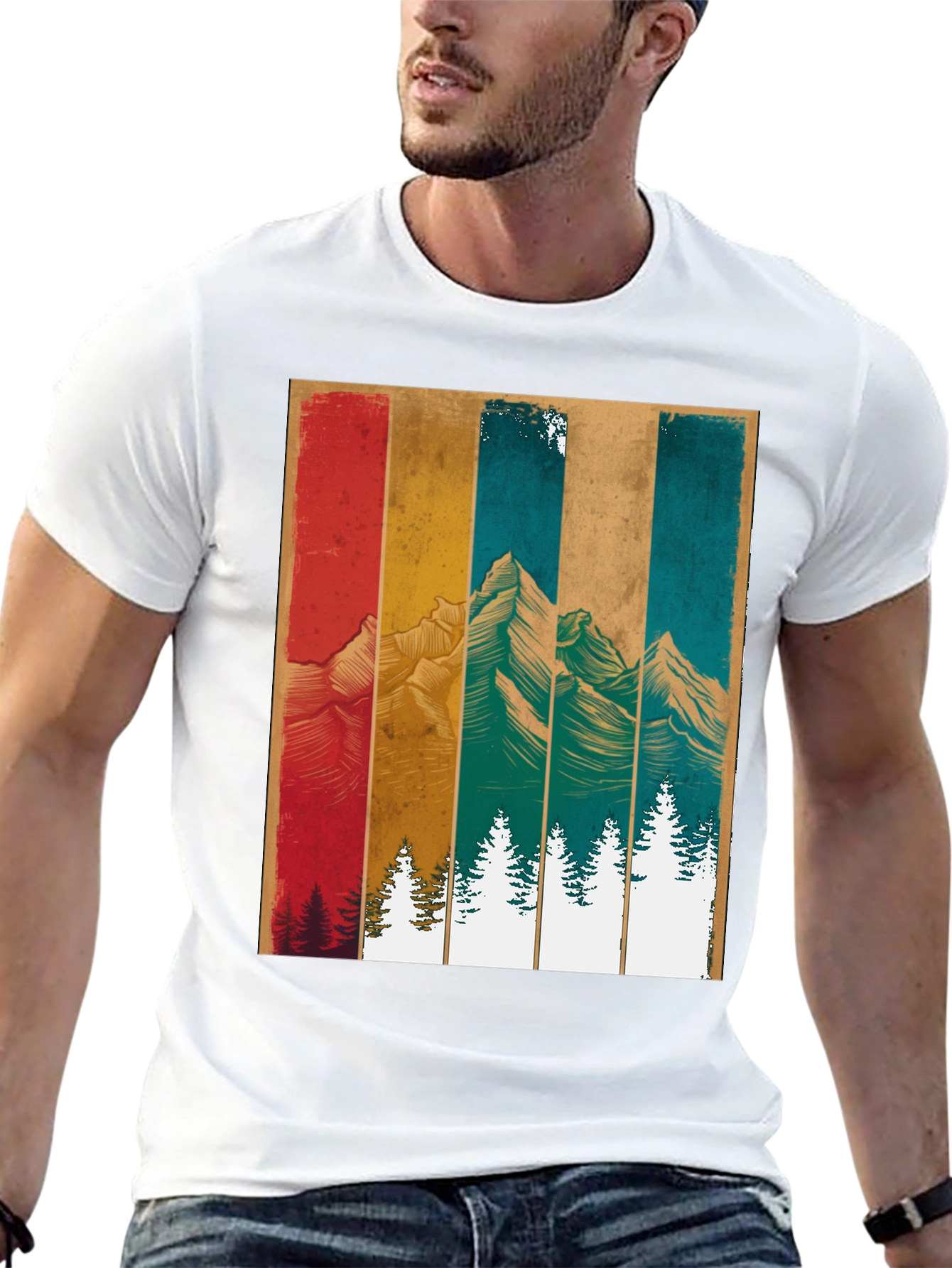 Black Retro Mountainscape Graphic Tee view 13
