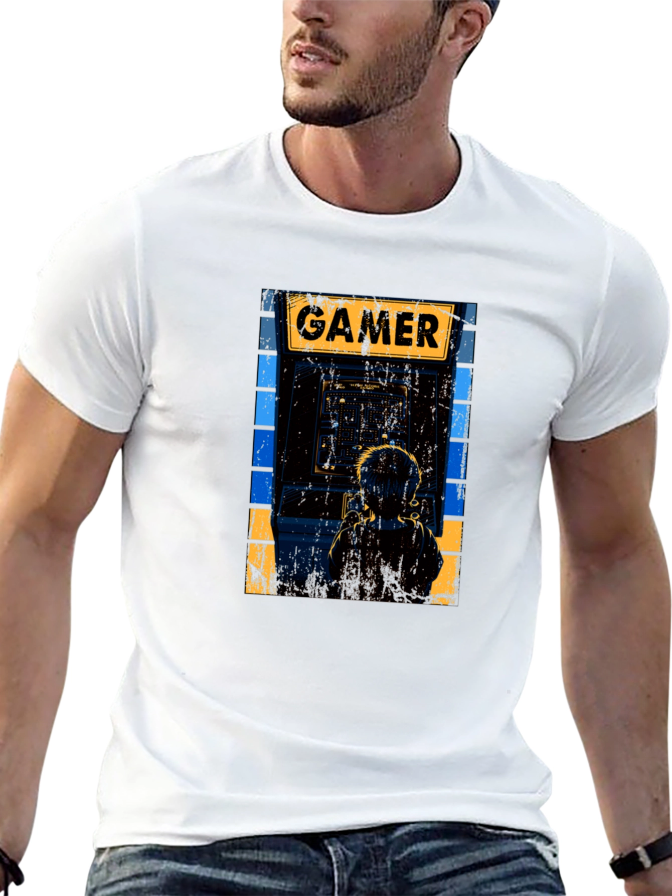 Black Retro Gamer Arcade T-Shirt view 13