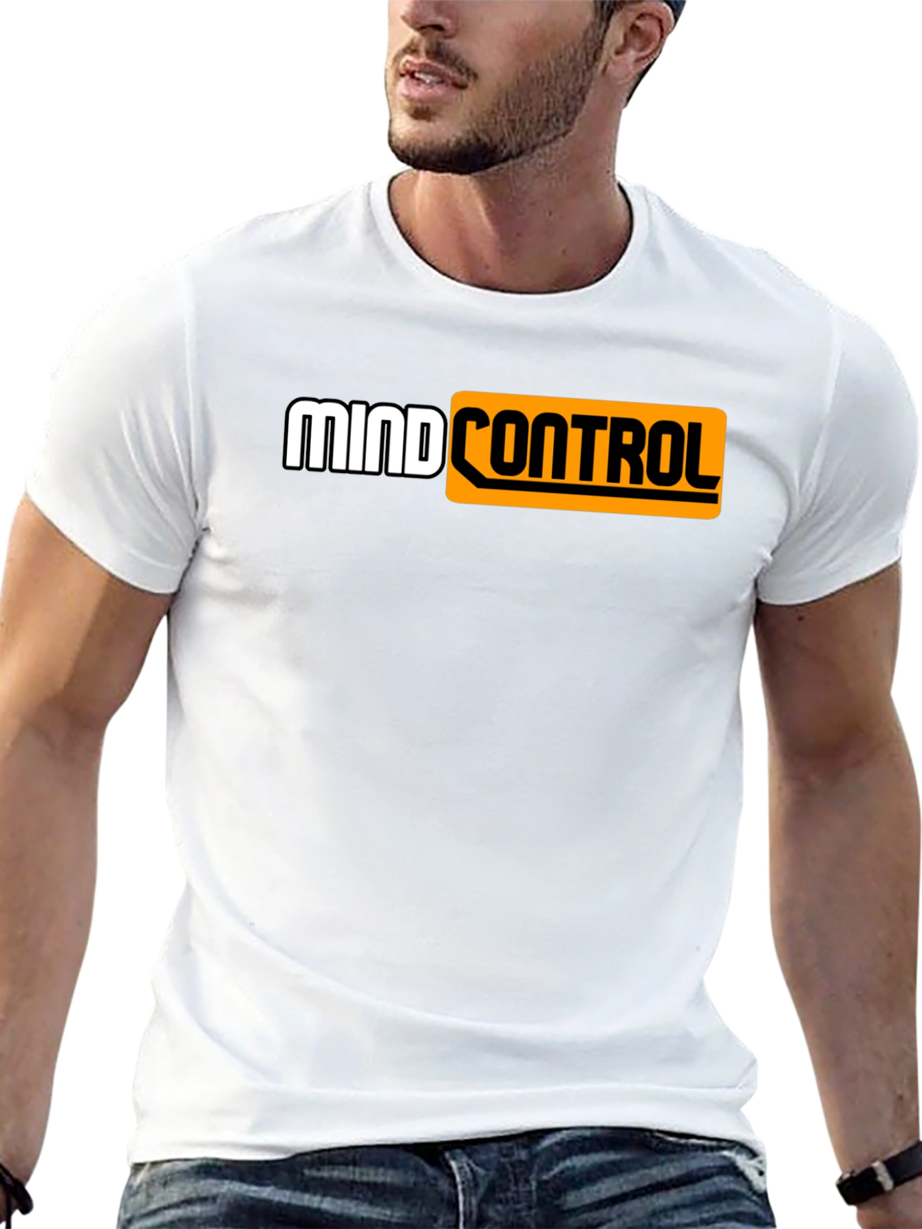Black Mind Control Graphic Tee - Black Cotton T-Shirt view 13