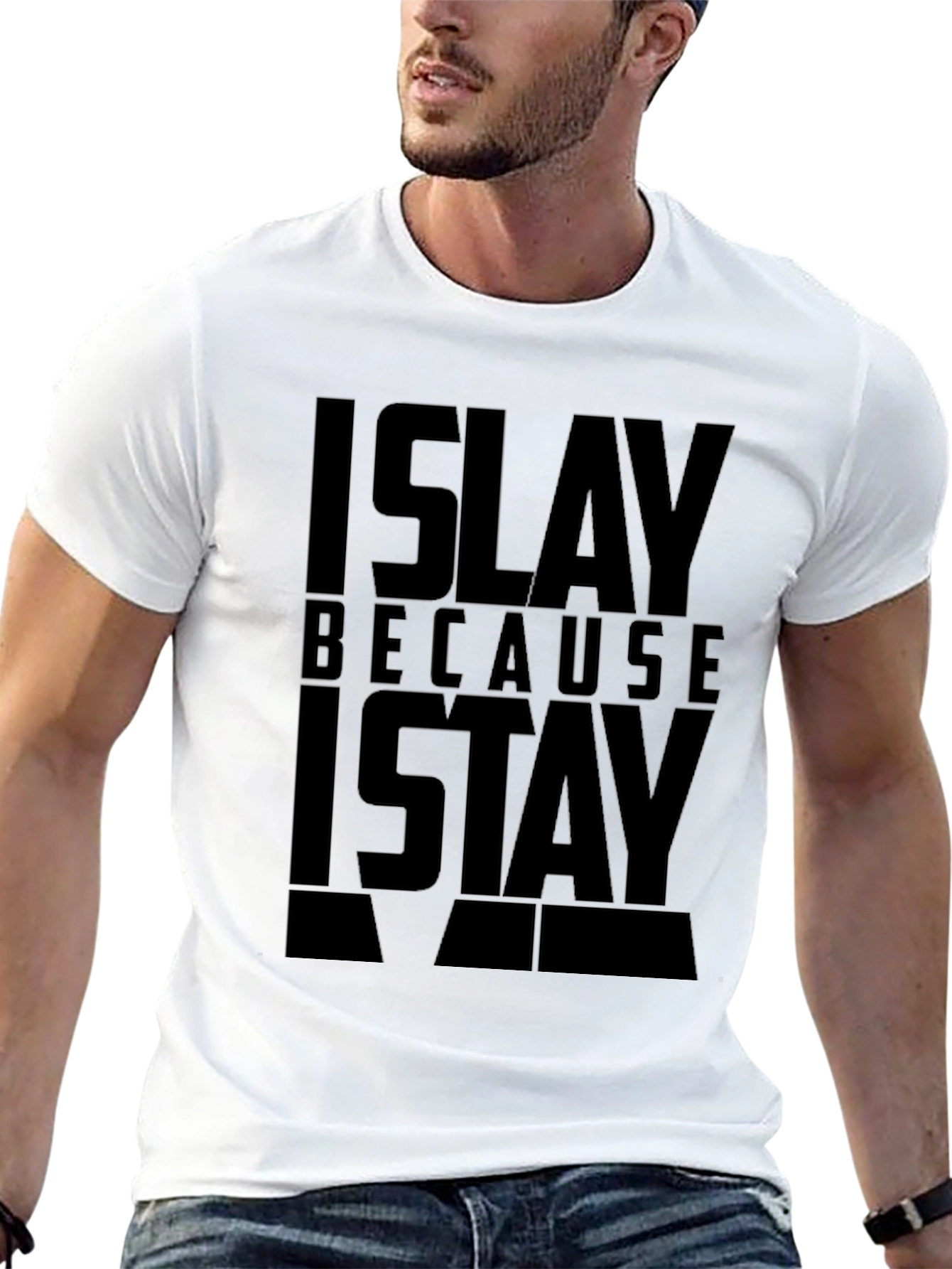 Black Islay Because I Stay Black Graphic T-Shirt view 13