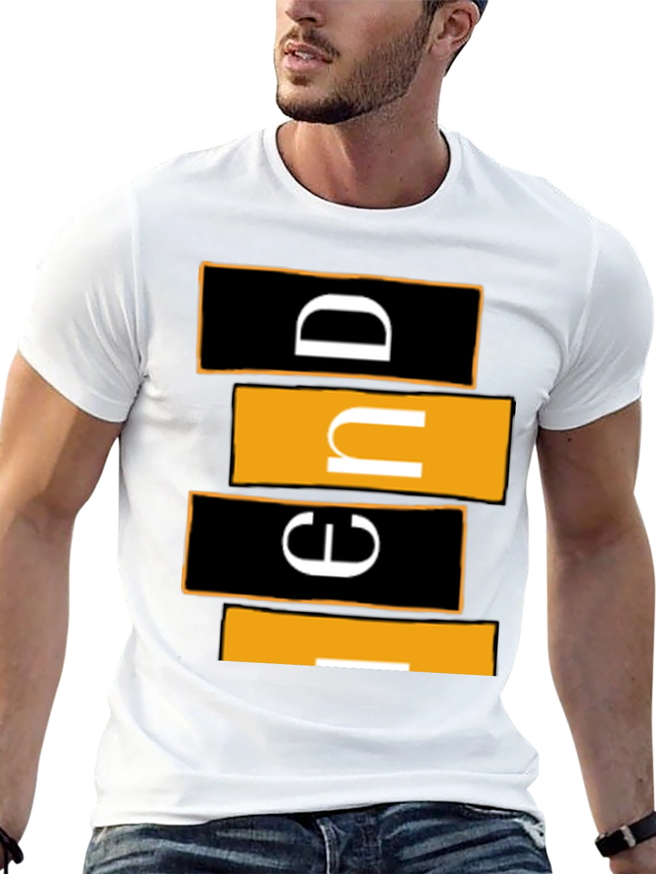 Black Modern Graphic Tee - Abstract Lettering view 13