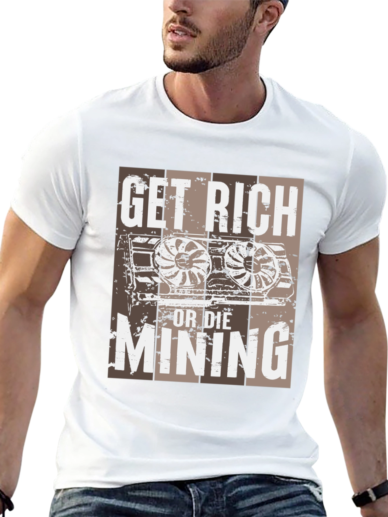 Black Get Rich or Die Mining T-Shirt view 13