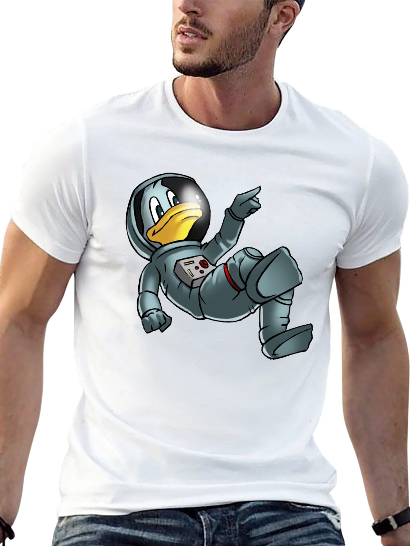 Black Astronaut Duck Graphic Tee - Black view 13