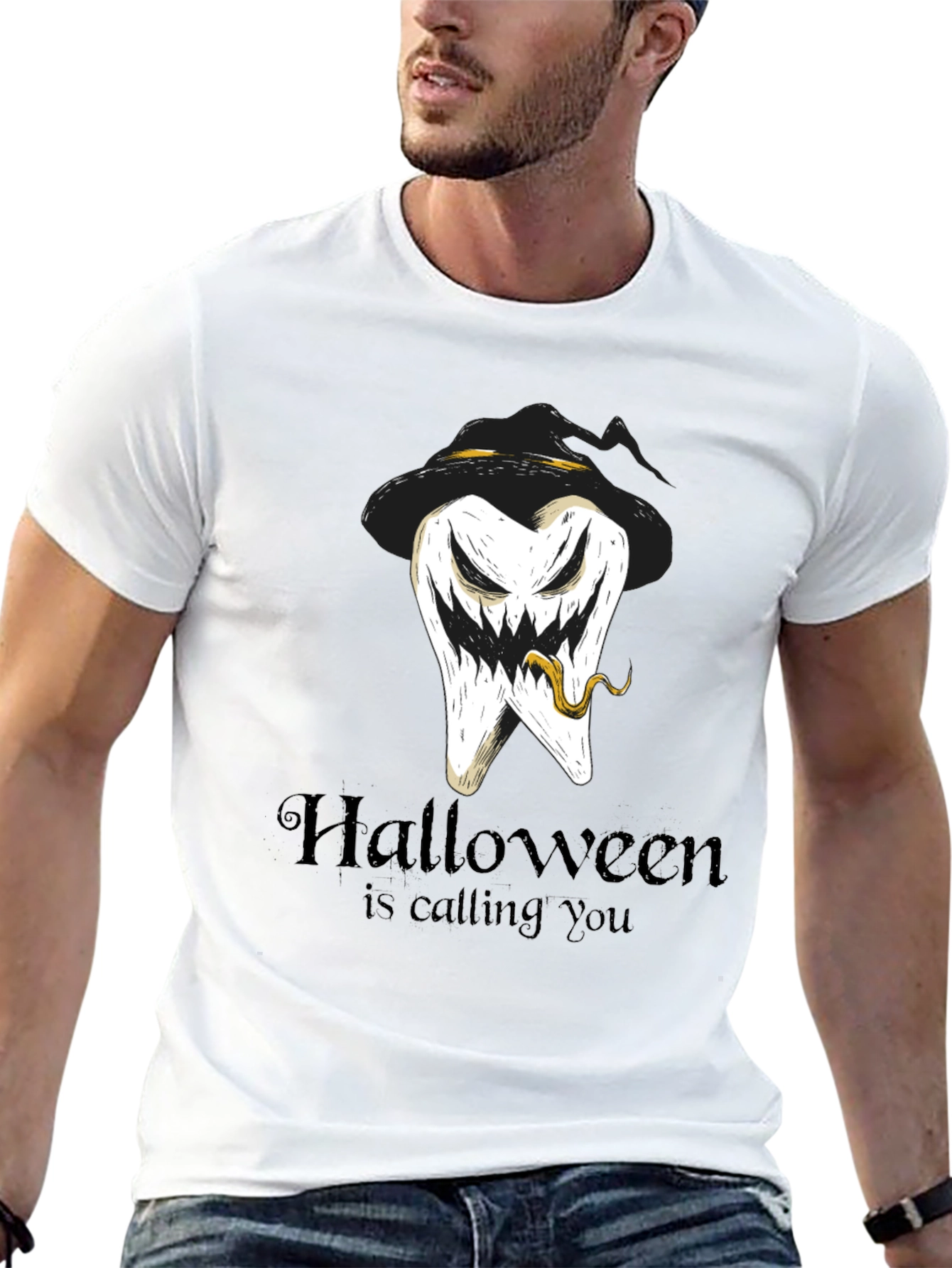 Black Halloween Tooth Tee: Calling You! view 13