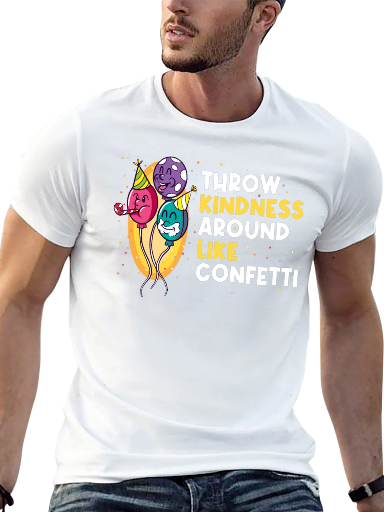 Black Throw Kindness Like Confetti Graphic Tee view 13