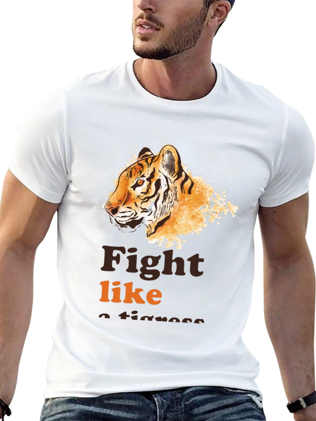 Black Fight Like a Tigress Graphic Tee view 13