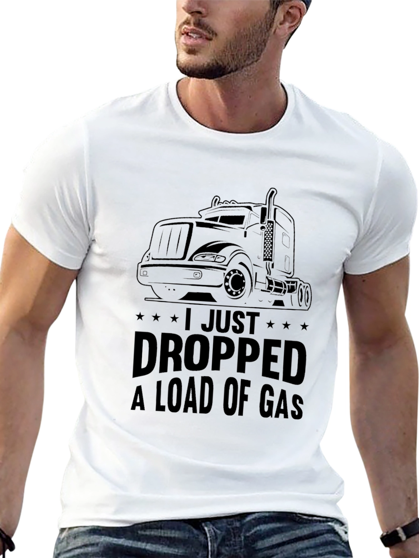 Black I Just Dropped a Load of Gas Trucker T-Shirt view 13