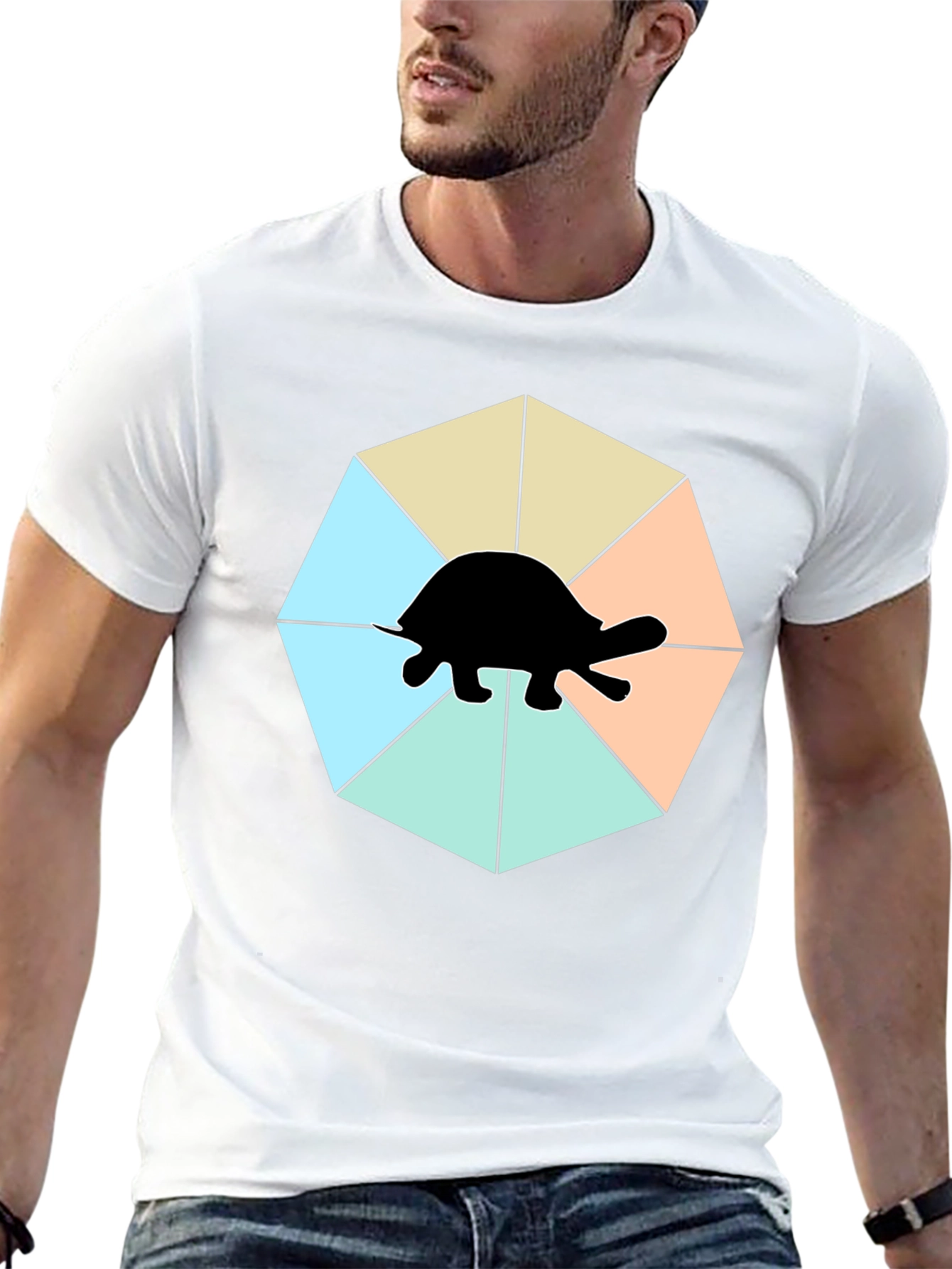 Black Turtle Graphic T-Shirt - Modern Art view 13