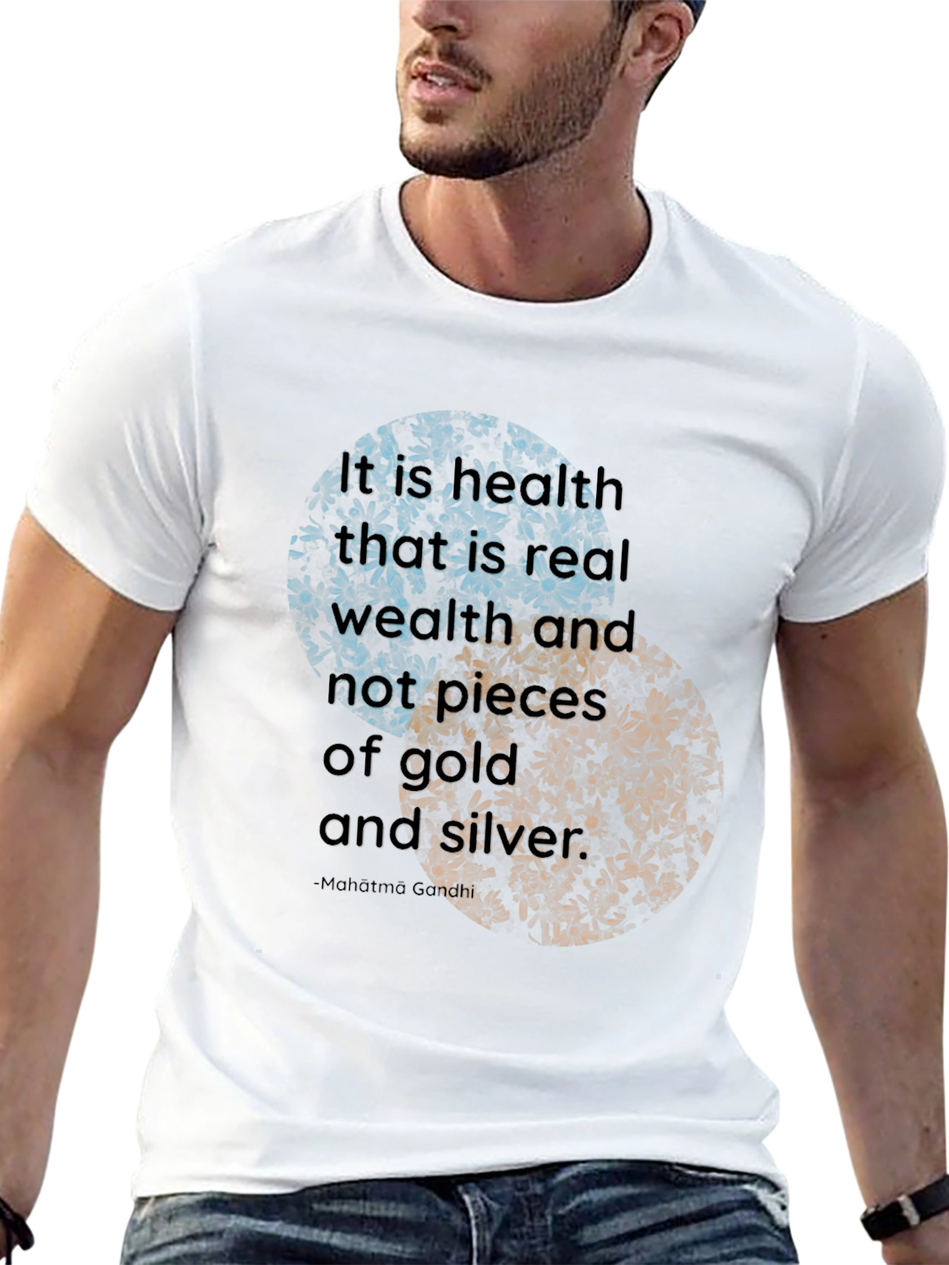 Black Health is Wealth T-Shirt - Motivational Quote view 13