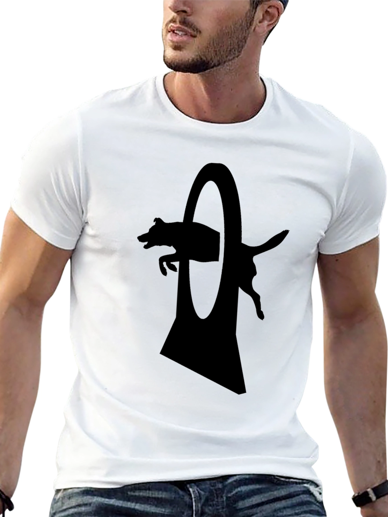 Black Dog Agility T-Shirt - Silhouette Design view 13