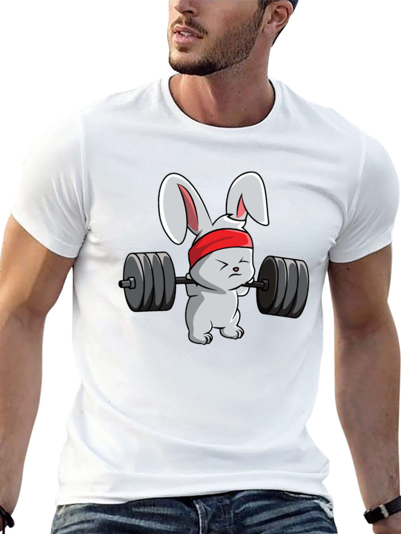 Black Weightlifting Bunny T-Shirt - Black view 13