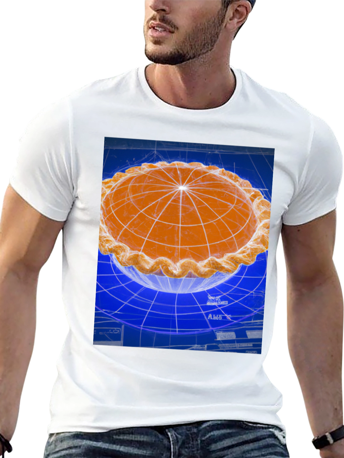 Black Pie Blueprint Graphic T-Shirt view 13