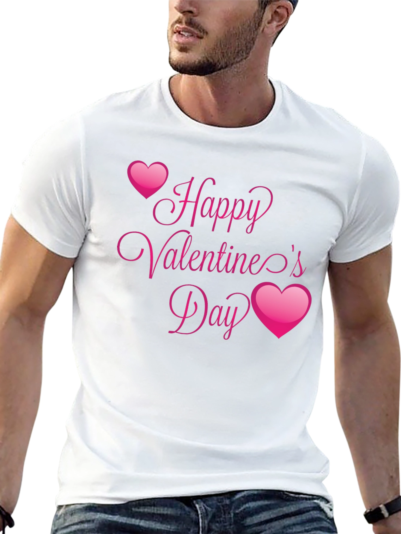 Black Happy Valentine's Day Black T-Shirt view 13