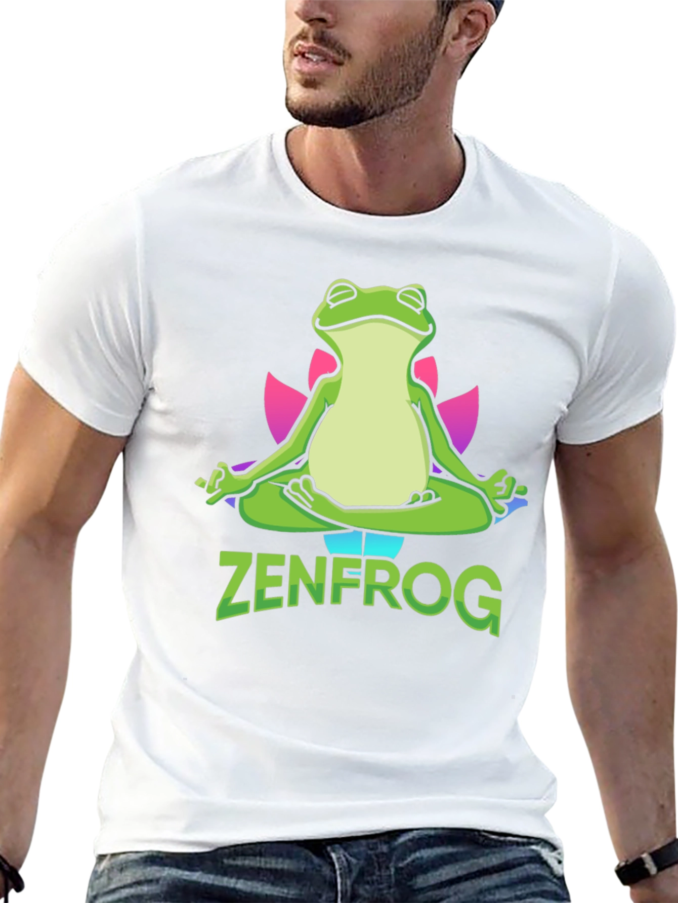 Black Zen Frog Graphic T-Shirt - Meditating Amphibian Tee view 13