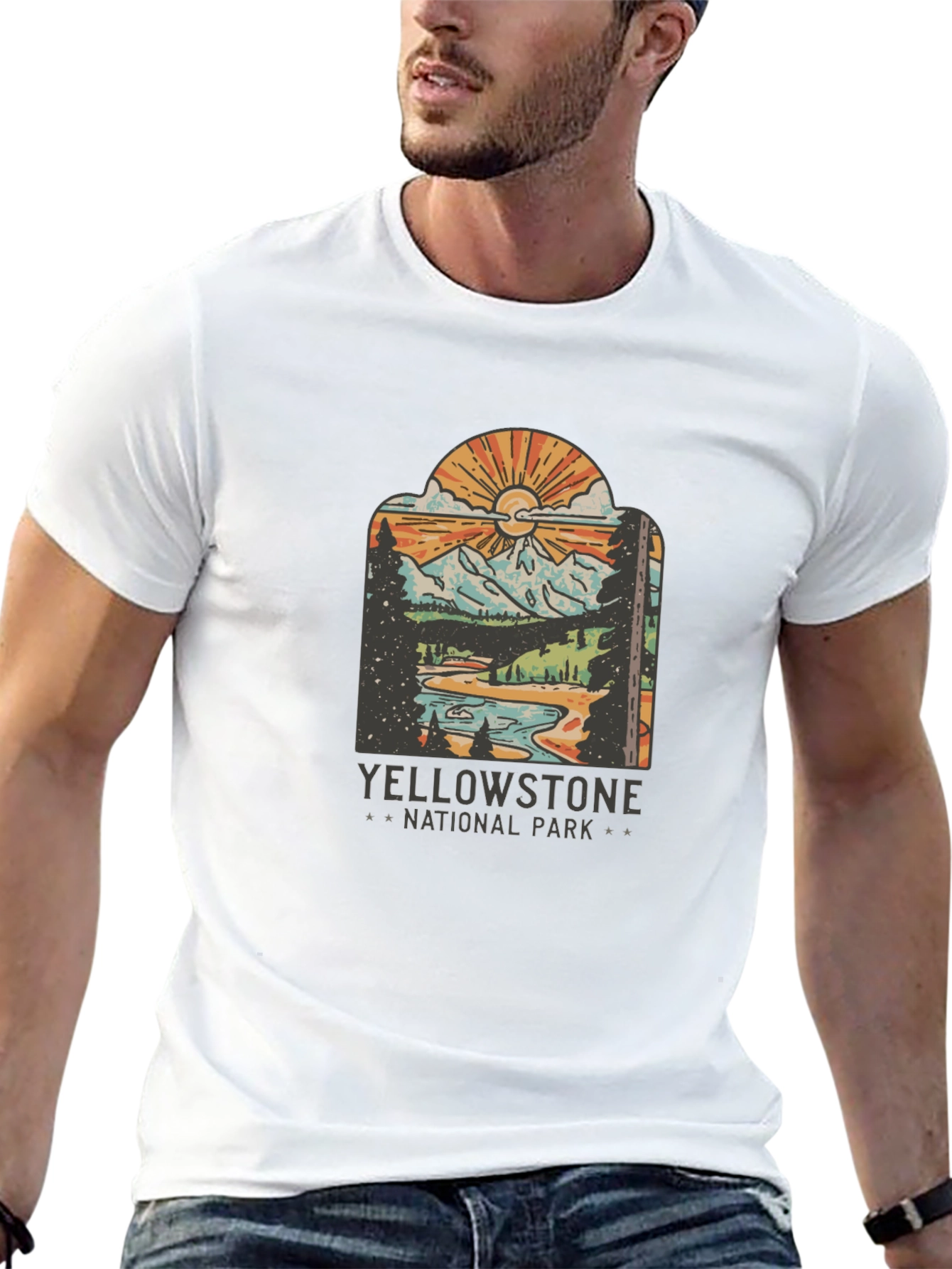 Black Yellowstone National Park Graphic Tee view 13