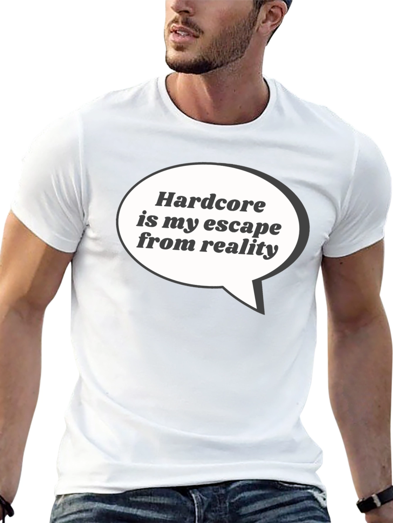 Black Hardcore Escape T-Shirt - Black Graphic Tee view 13