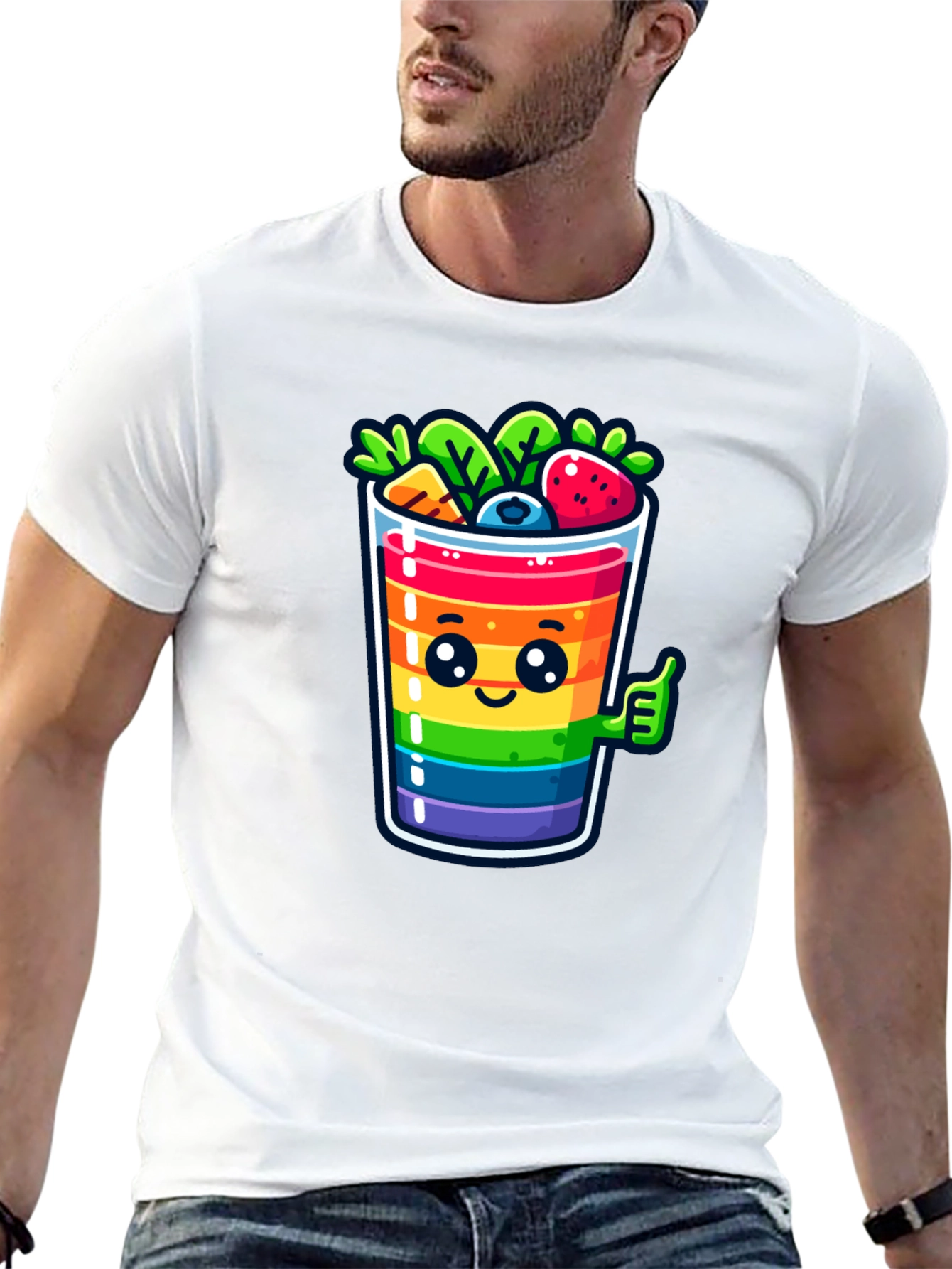 Black Rainbow Smoothie T-Shirt view 13