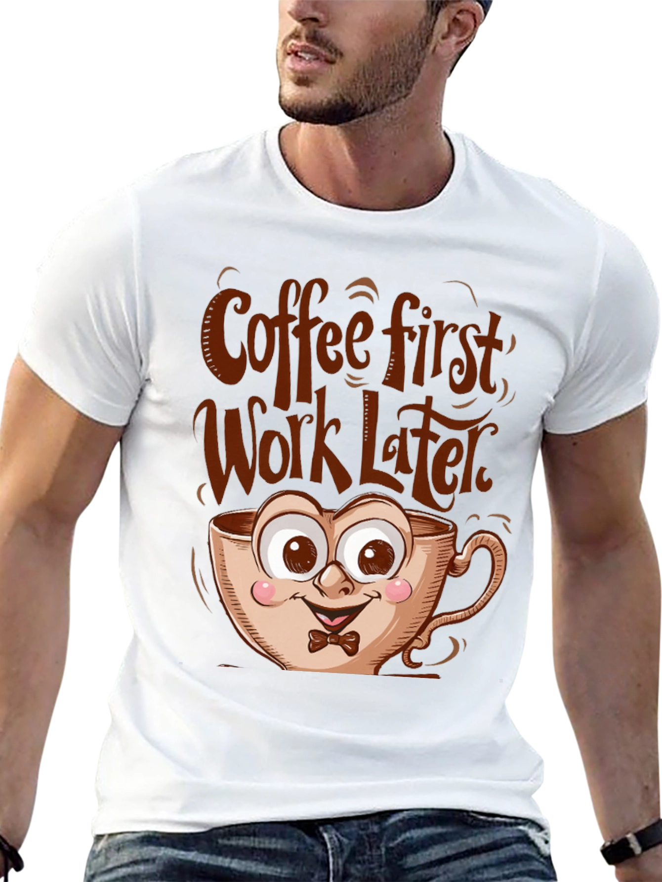 Black Coffee First Funny T-Shirt view 13