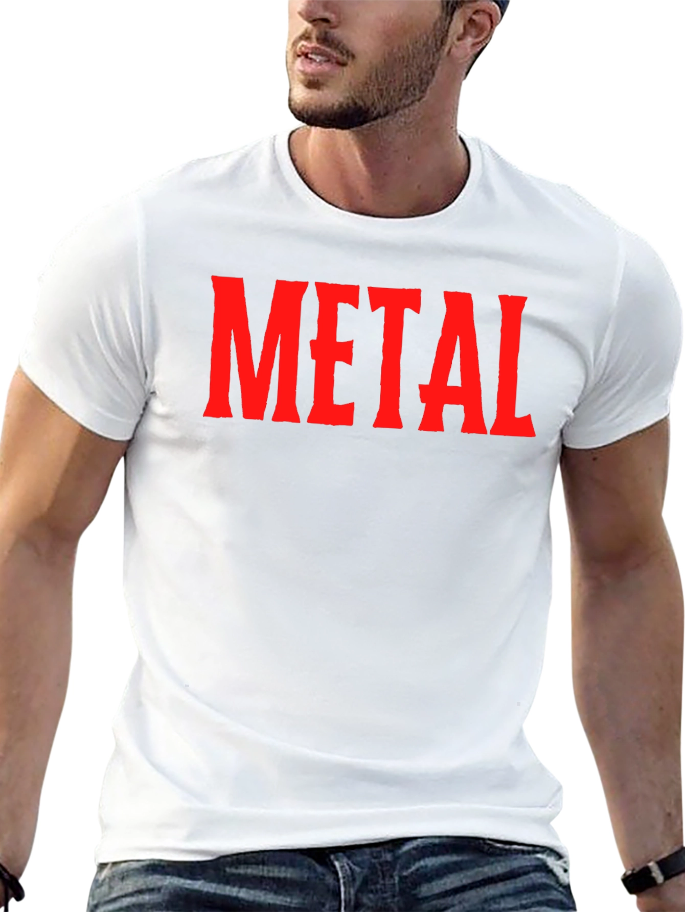 Black Metal Band Fan T-Shirt - Red Text Design view 13