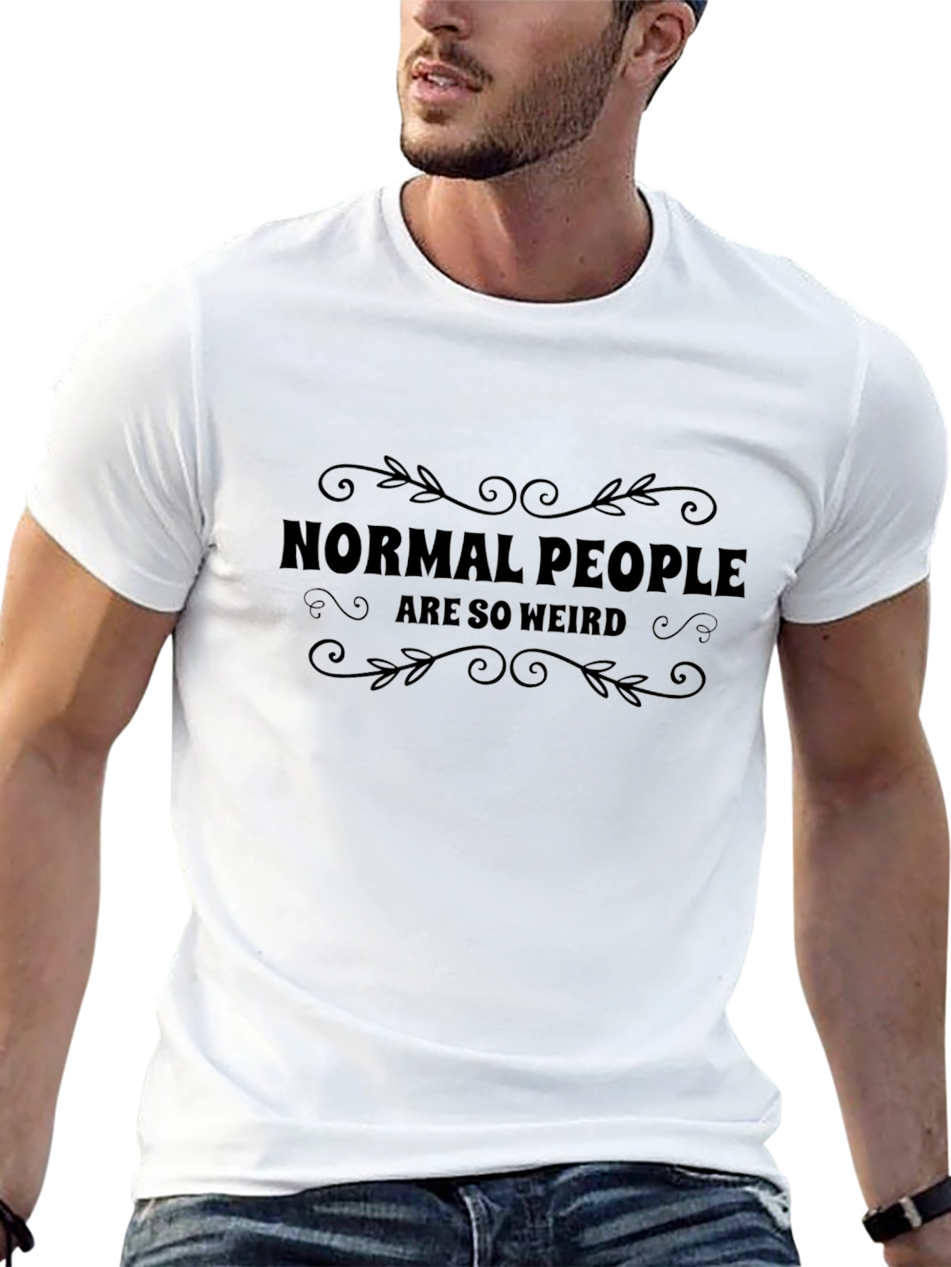 Black Normal People Are So Weird Black Graphic Tee view 13