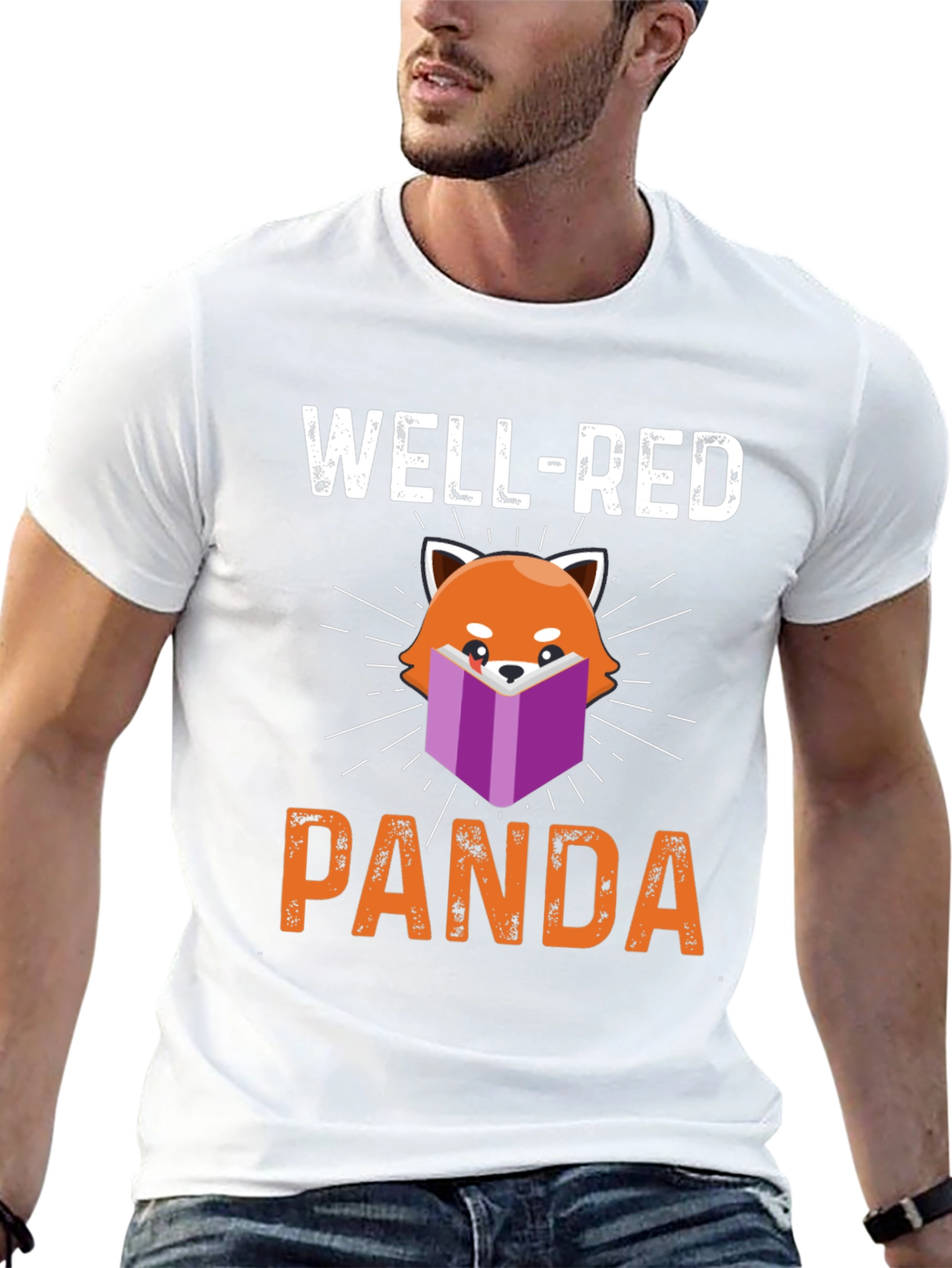 Black Well-Red Panda T-Shirt - Book Lover Tee view 13