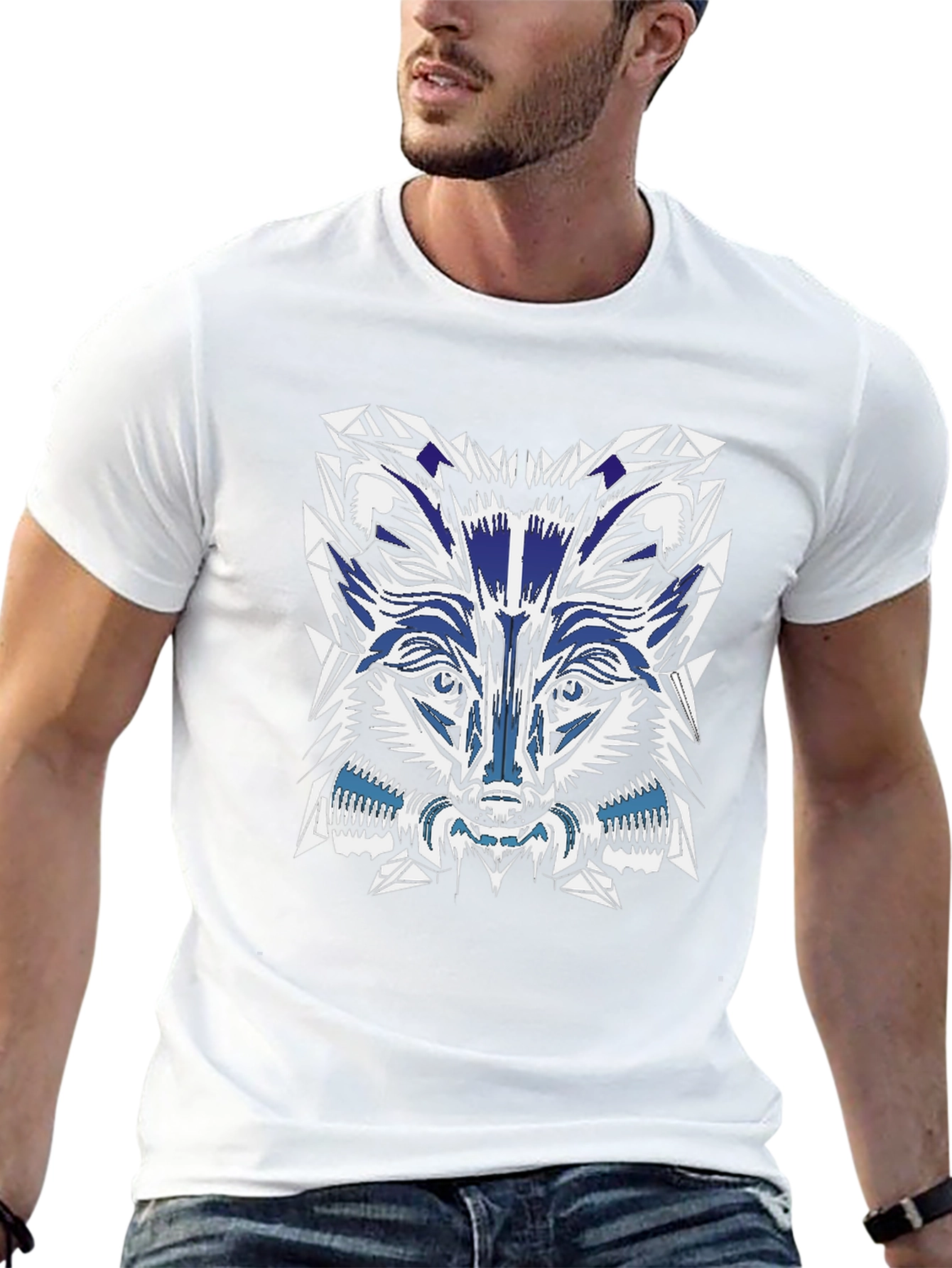 Tribal Wolf Graphic T-Shirt - 13