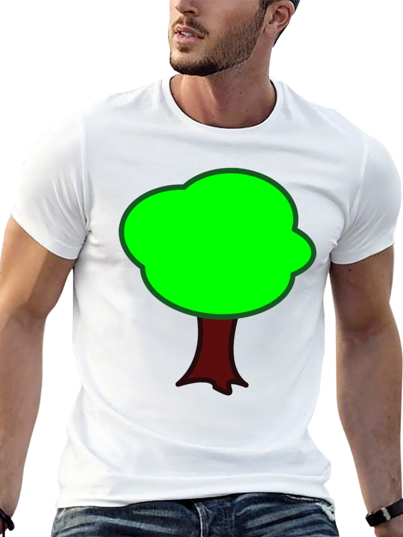 Black Fun Tree Graphic Tee - Black Cotton T-Shirt view 13