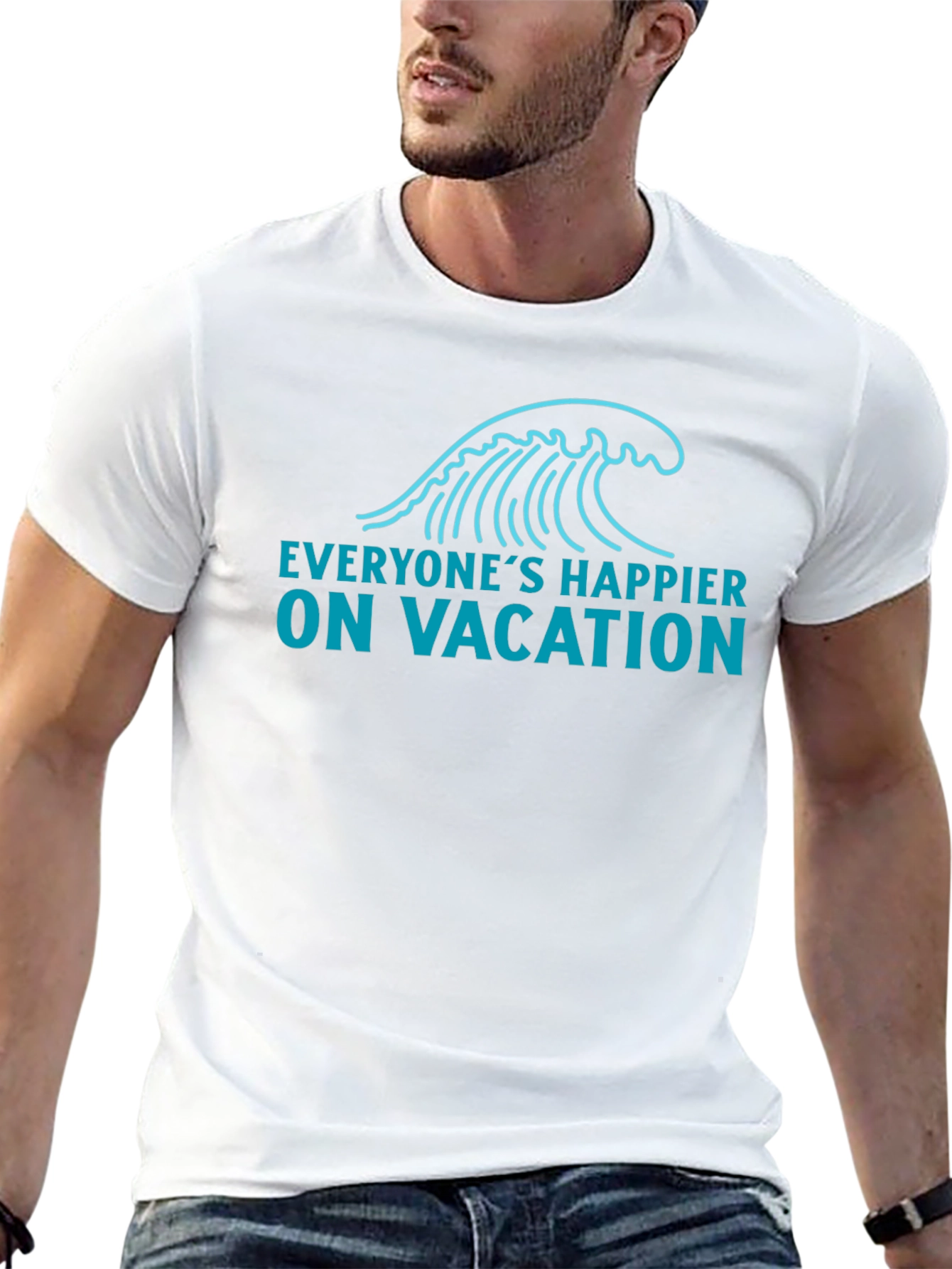 Black Vacation Wave Graphic Tee - Relaxed Fit view 13