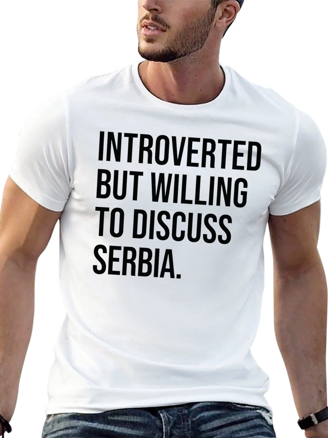 Black Introverted Serbia T-Shirt - Funny Tee view 13