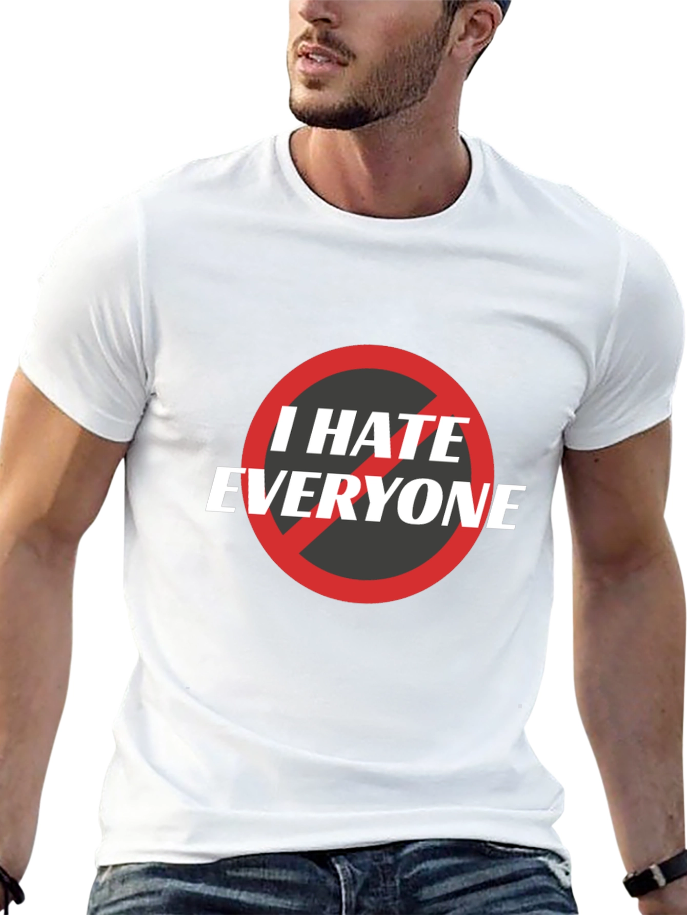 Black I Hate Everyone Graphic Tee - Unisex Black T-Shirt view 13