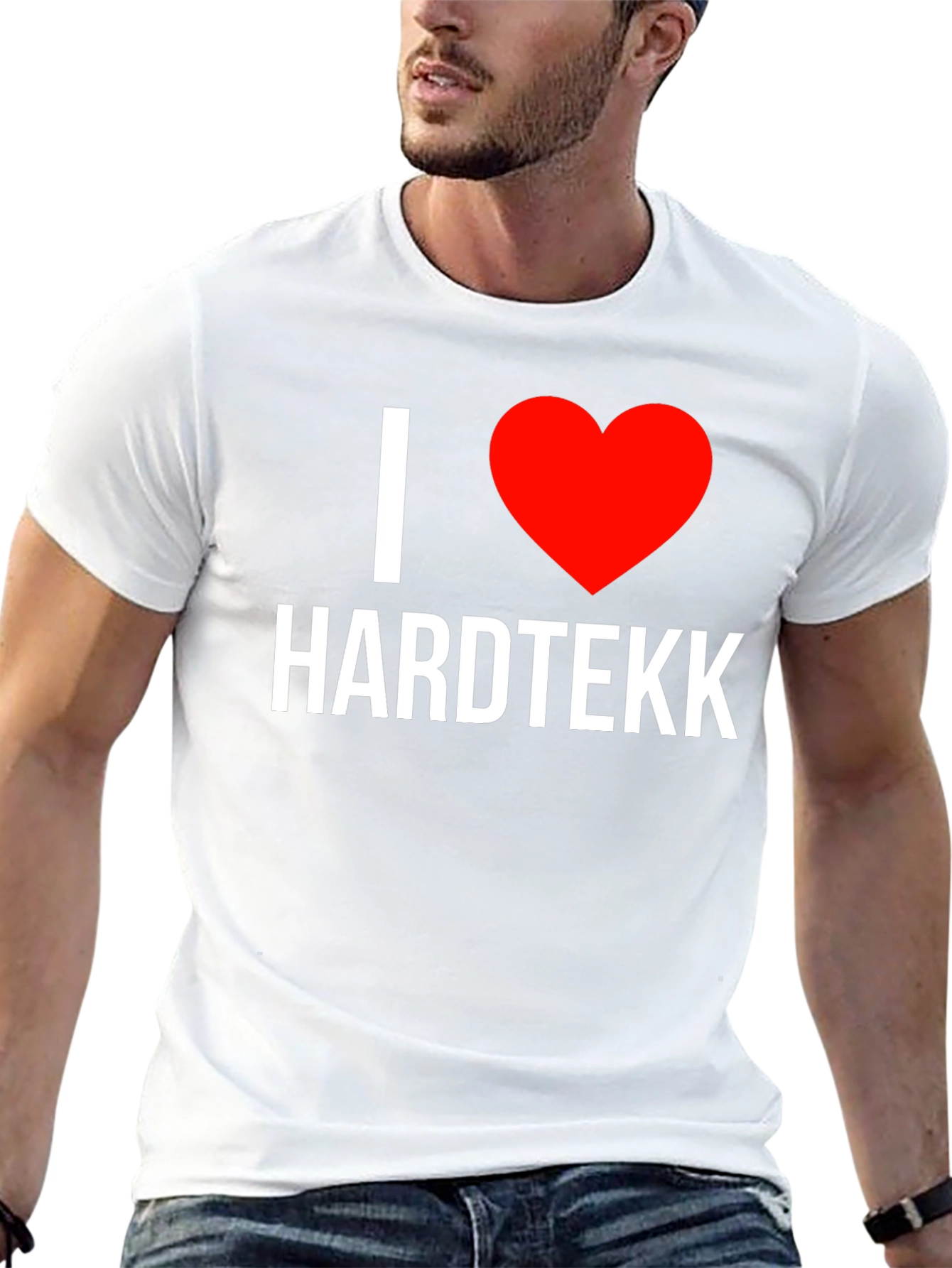 Black I Heart Hardtekk Black T-Shirt - Music Lover Tee view 13