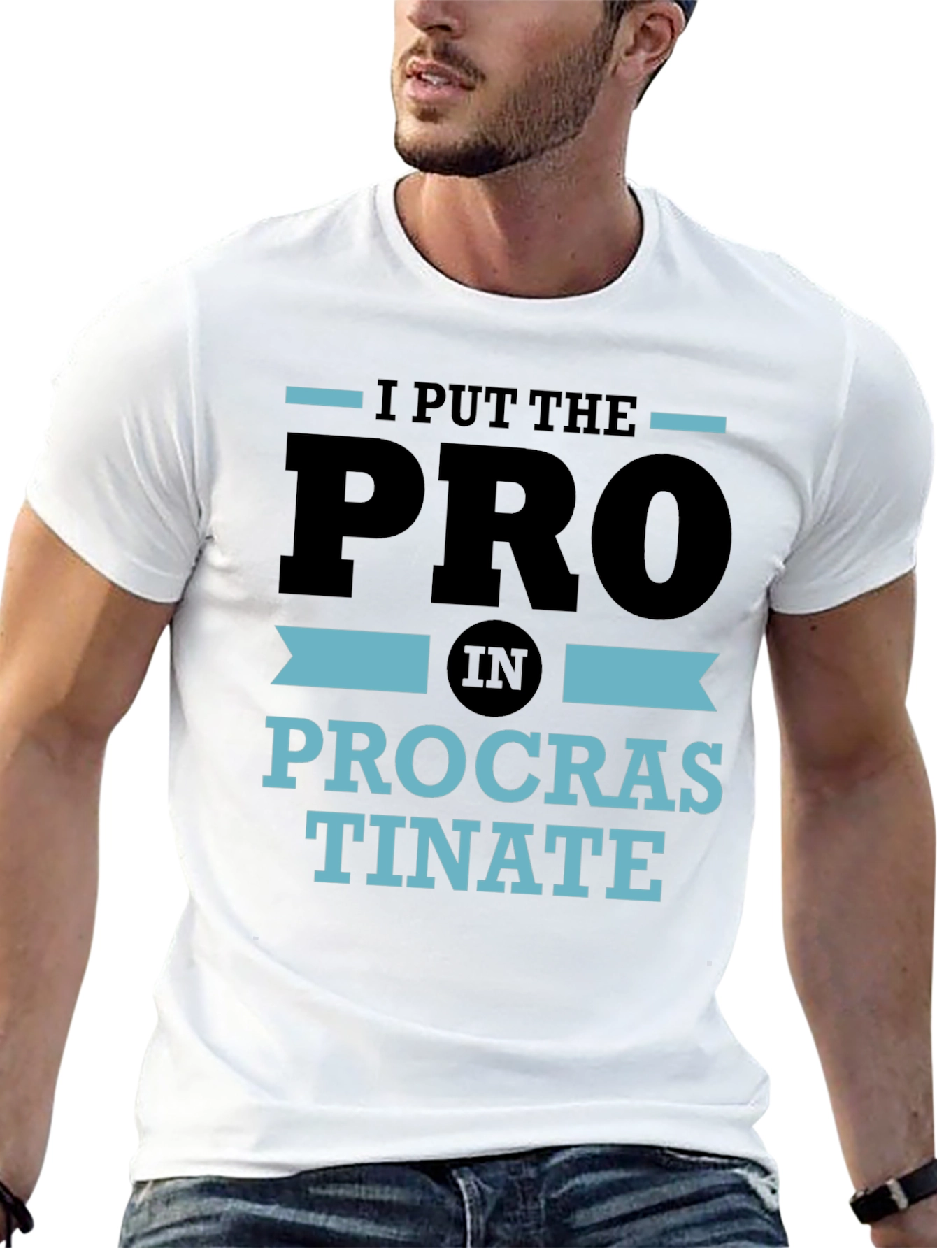 Black Procrastinate T-Shirt - Funny Graphic Tee view 13