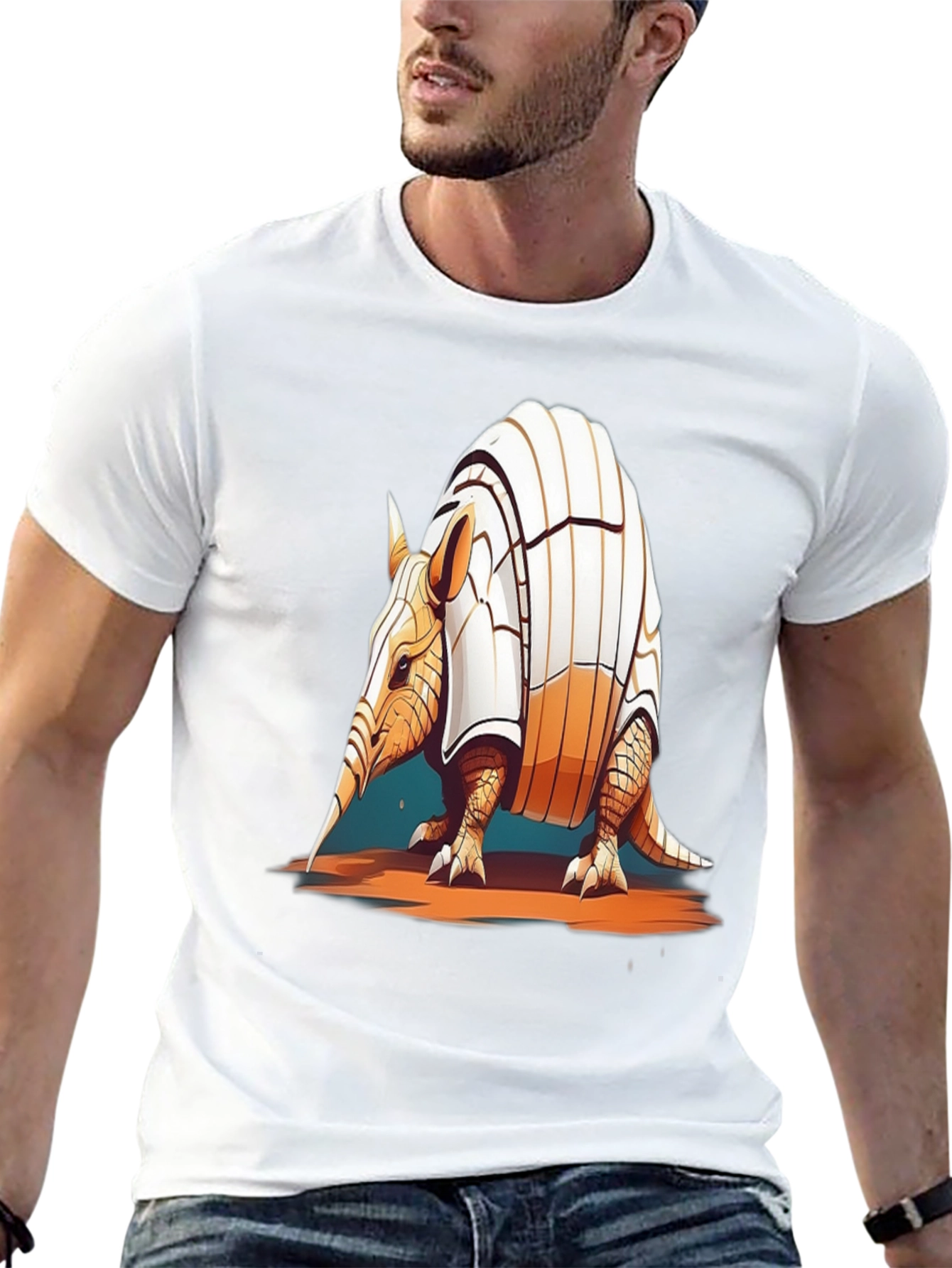 Black Armadillo Graphic T-Shirt - Cool Animal Tee view 13