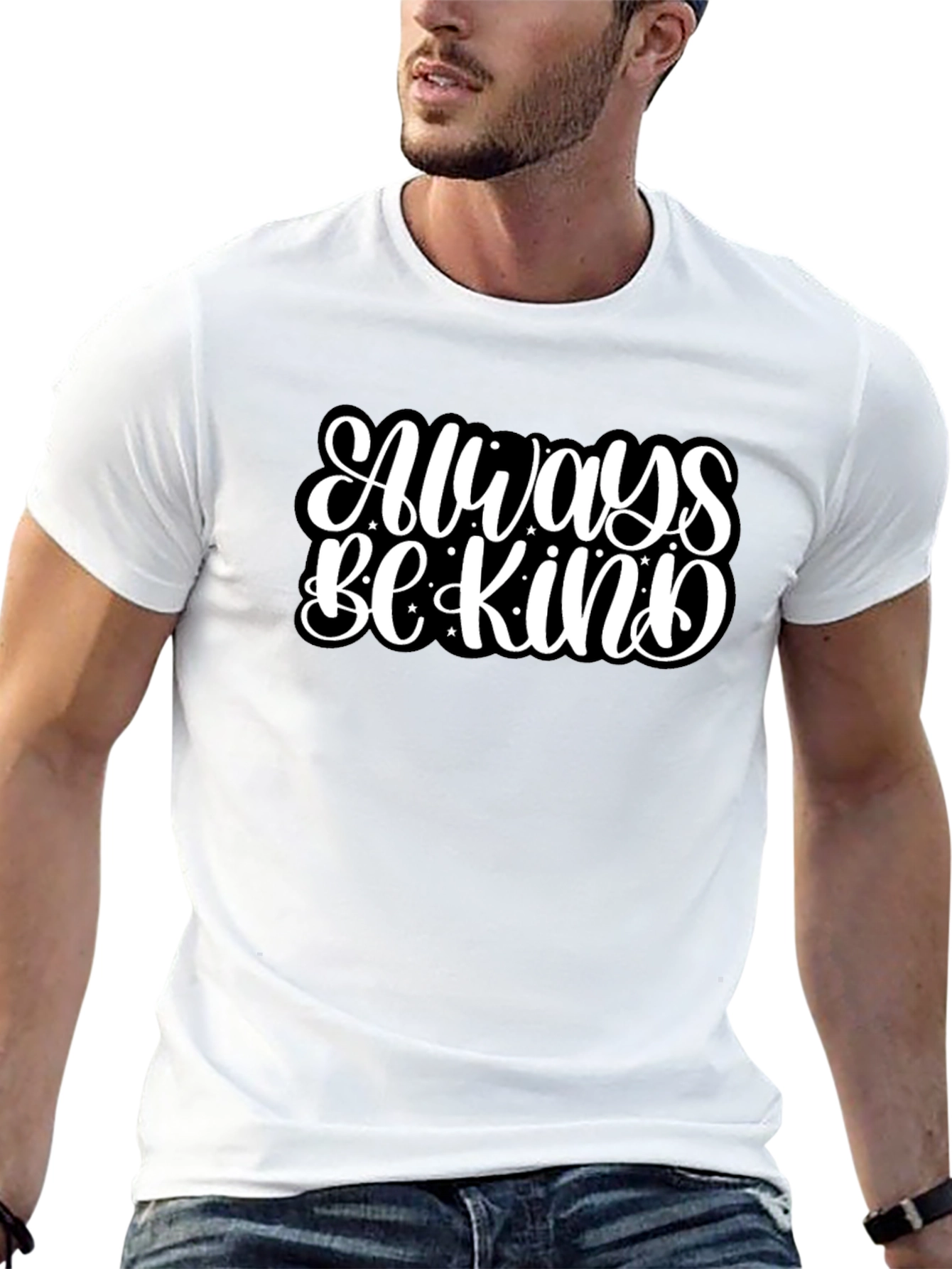Black Always Be Kind Graphic Black T-Shirt view 13