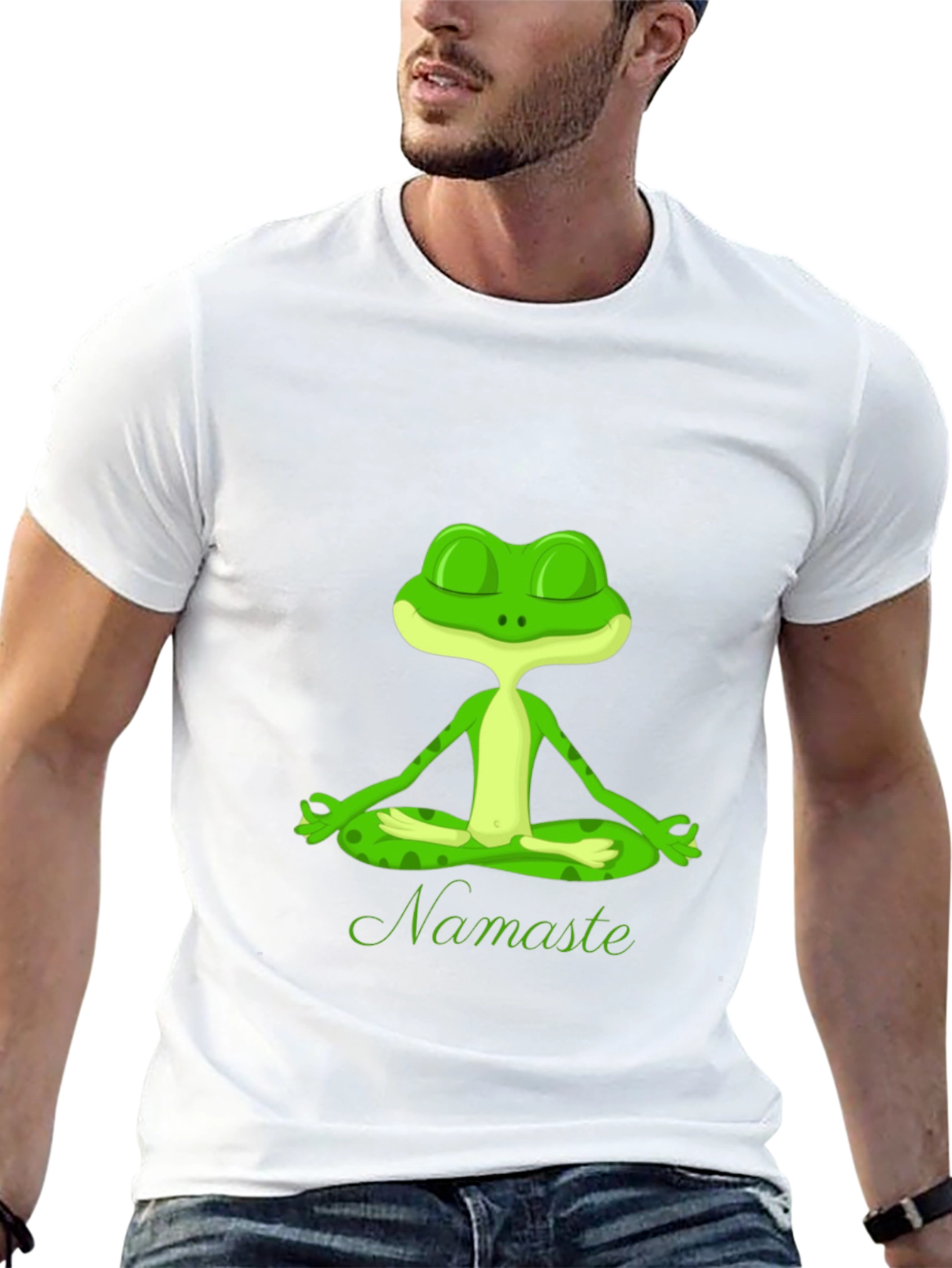 Meditating Frog Namaste Black T-Shirt - Zen Style - 13