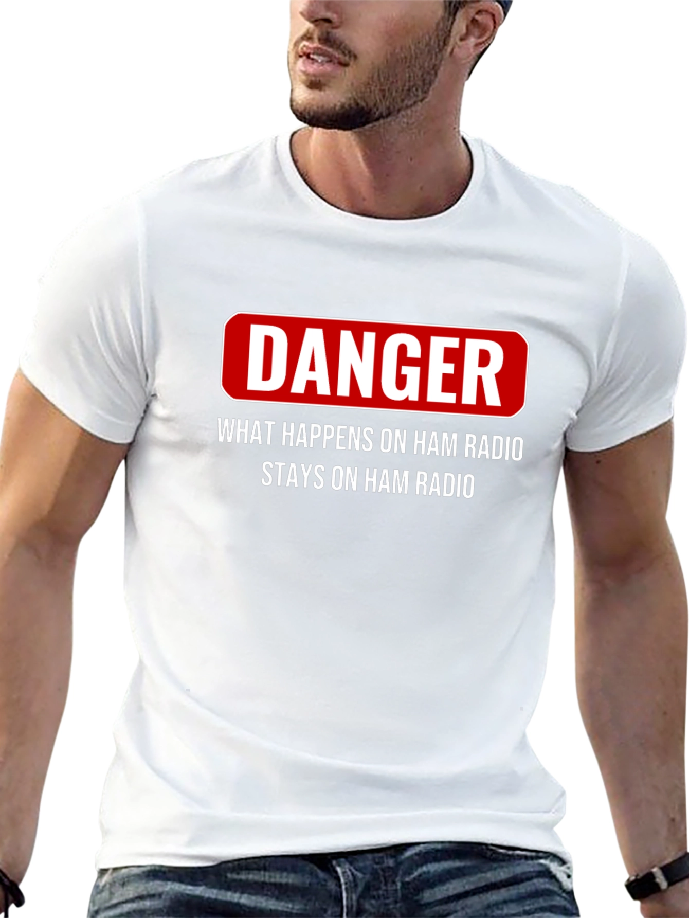 Black Danger Ham Radio T-Shirt - What Happens Stays view 13