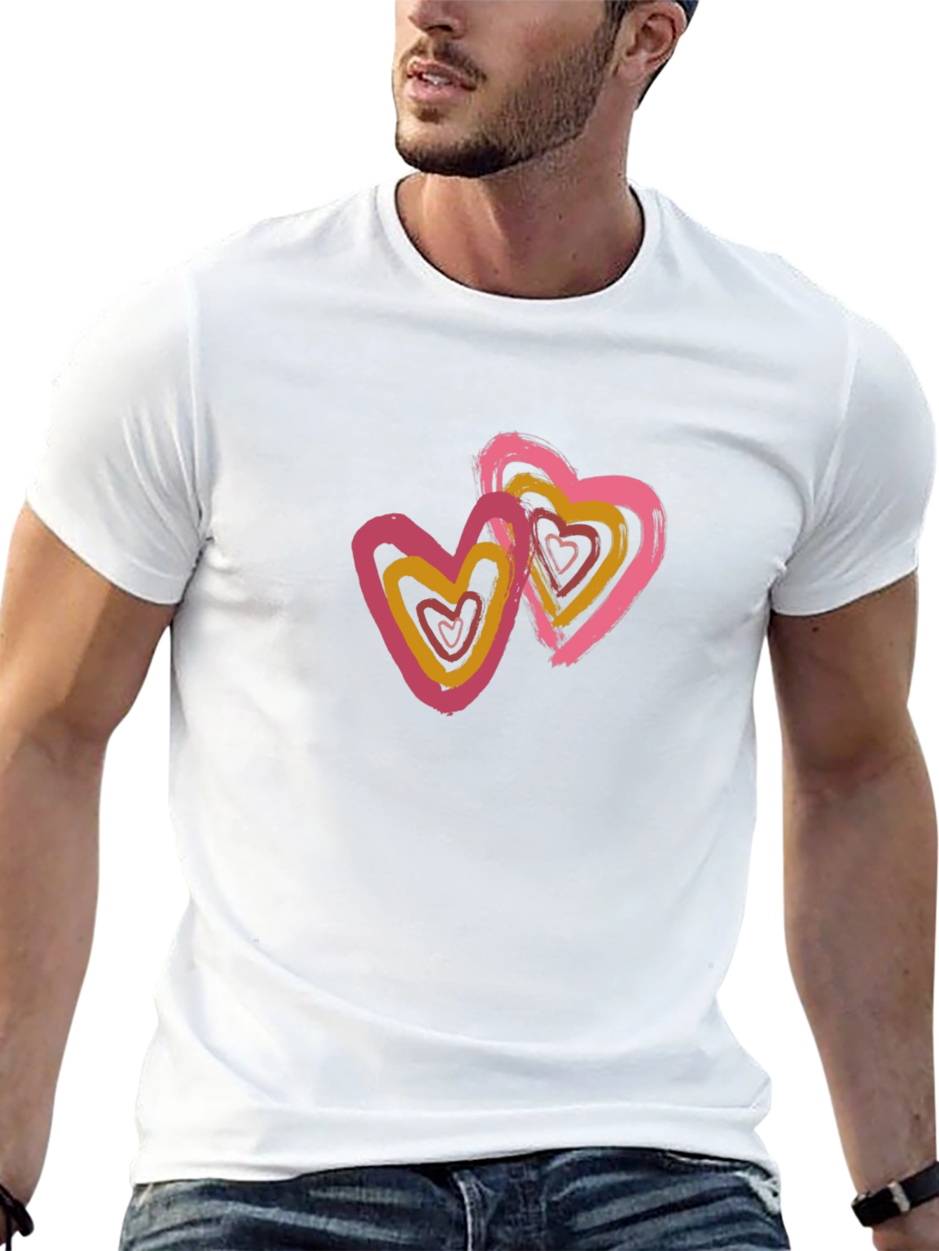 Black Black T-Shirt with Heart Graphic view 13