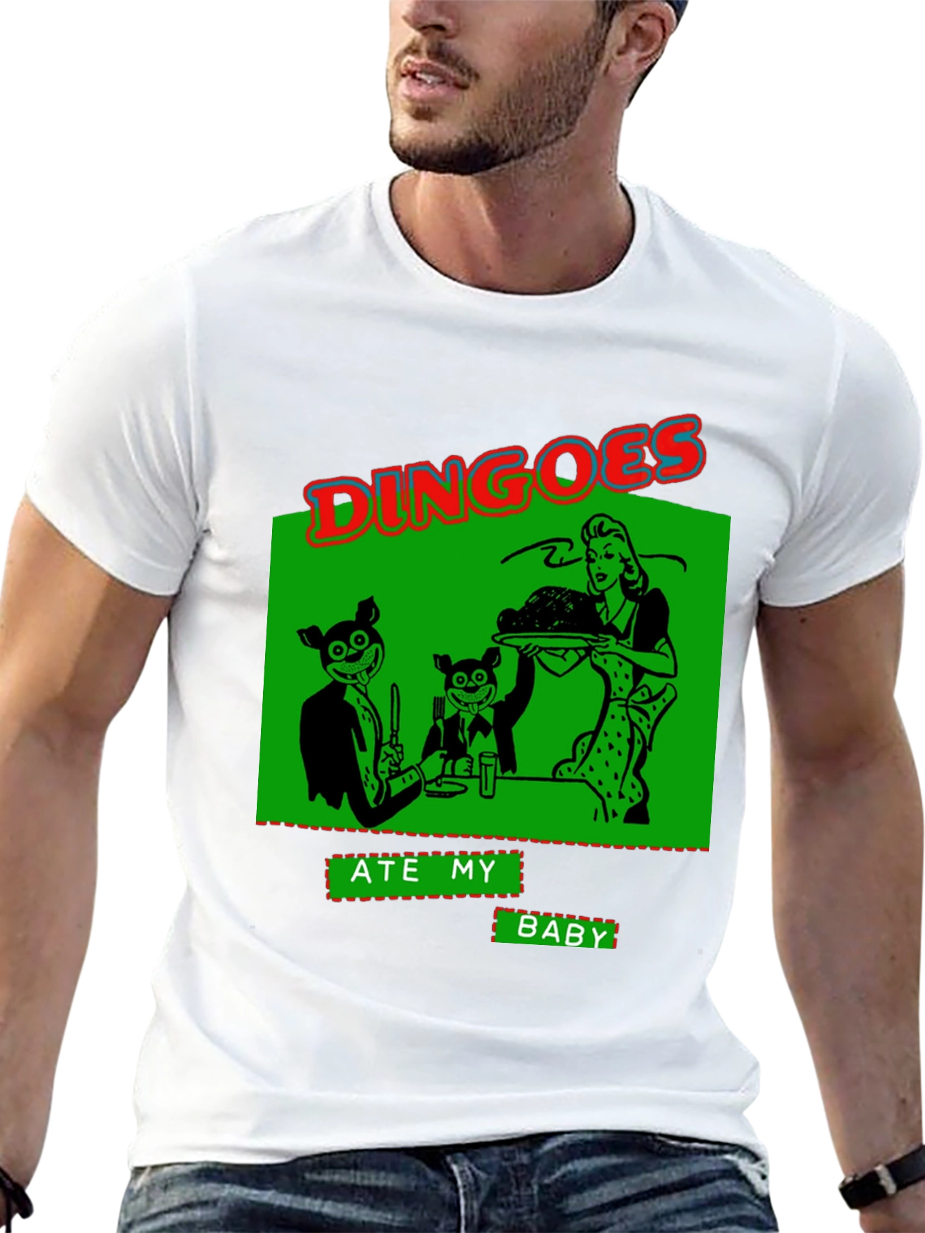 Black Dingoes Ate My Baby Graphic T-Shirt - Novelty Humor Tee view 13