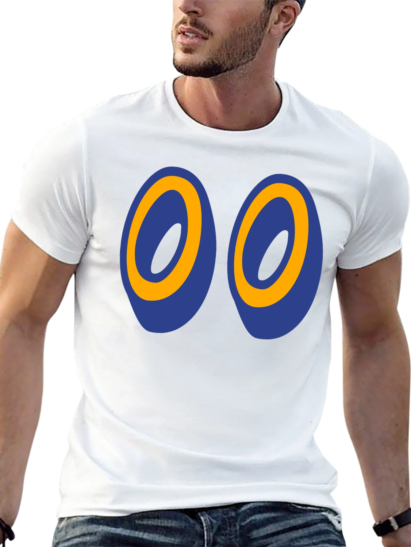 Black Retro Eye Cartoon Graphic Tee - Black view 13