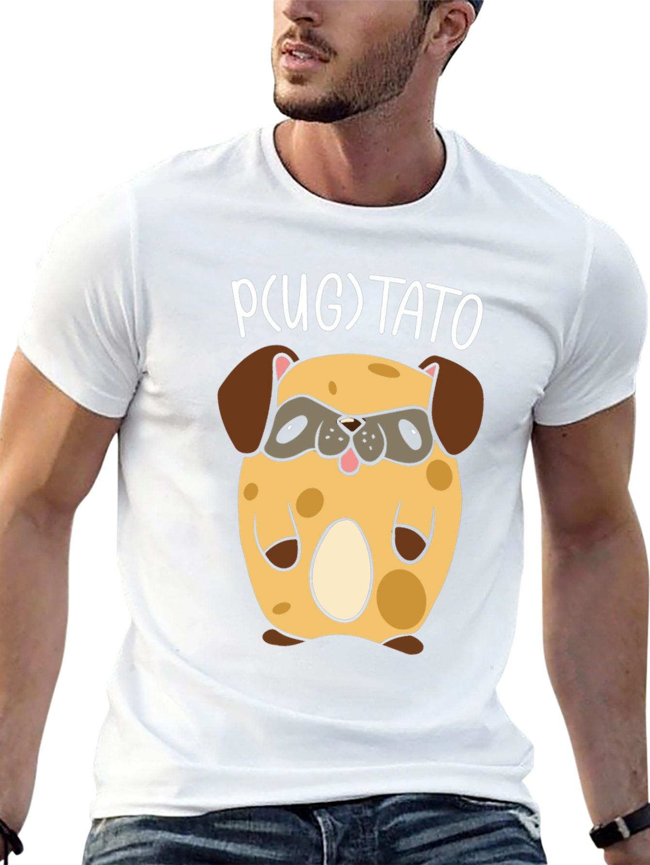 Black Pugtato T-Shirt - Cute Pug Potato Graphic Tee view 13