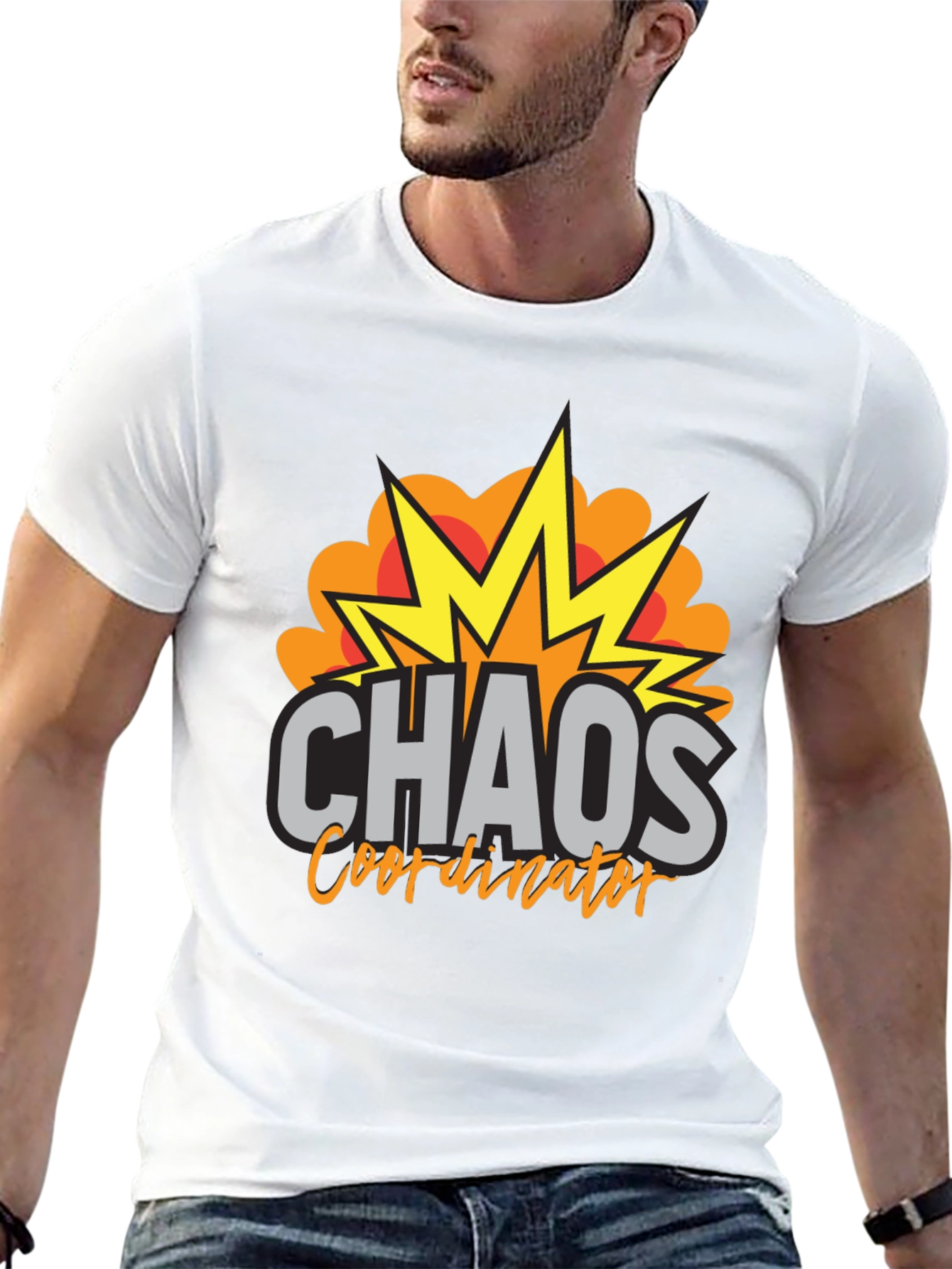 Black Chaos Coordinator T-Shirt - Funny Graphic Tee view 13