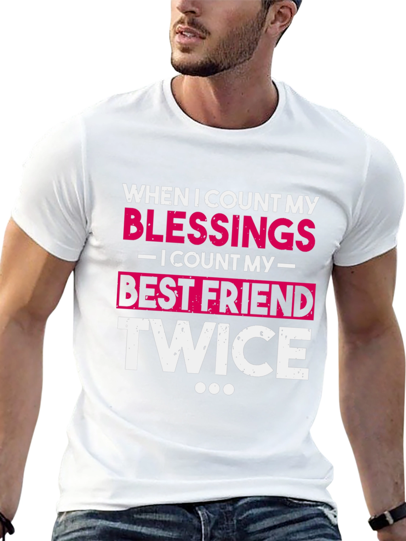 Black Blessings Best Friend T-Shirt - Soft Cotton Crew Neck Tee view 13