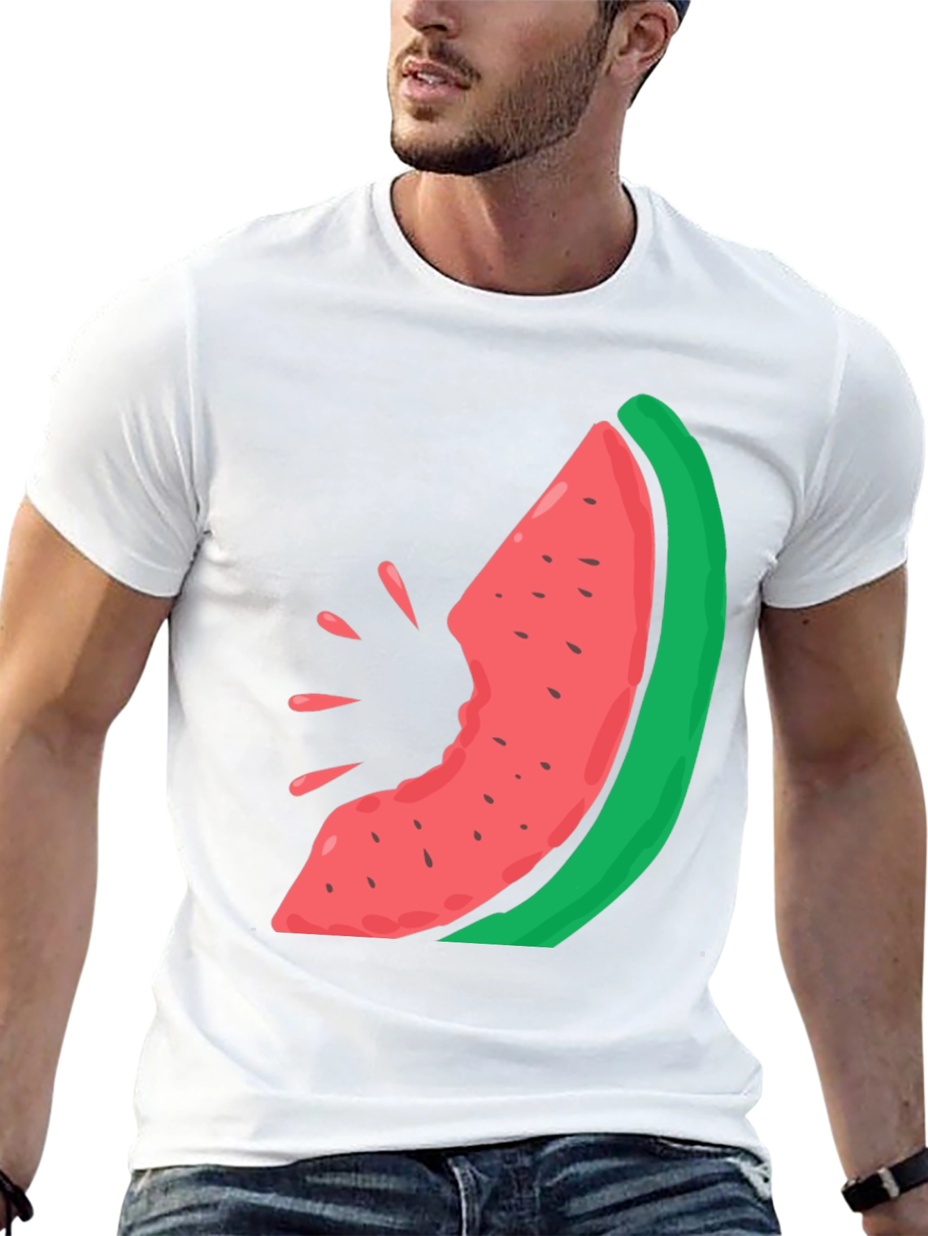 Black Watermelon Bite Graphic Tee - Casual Summer Style view 13