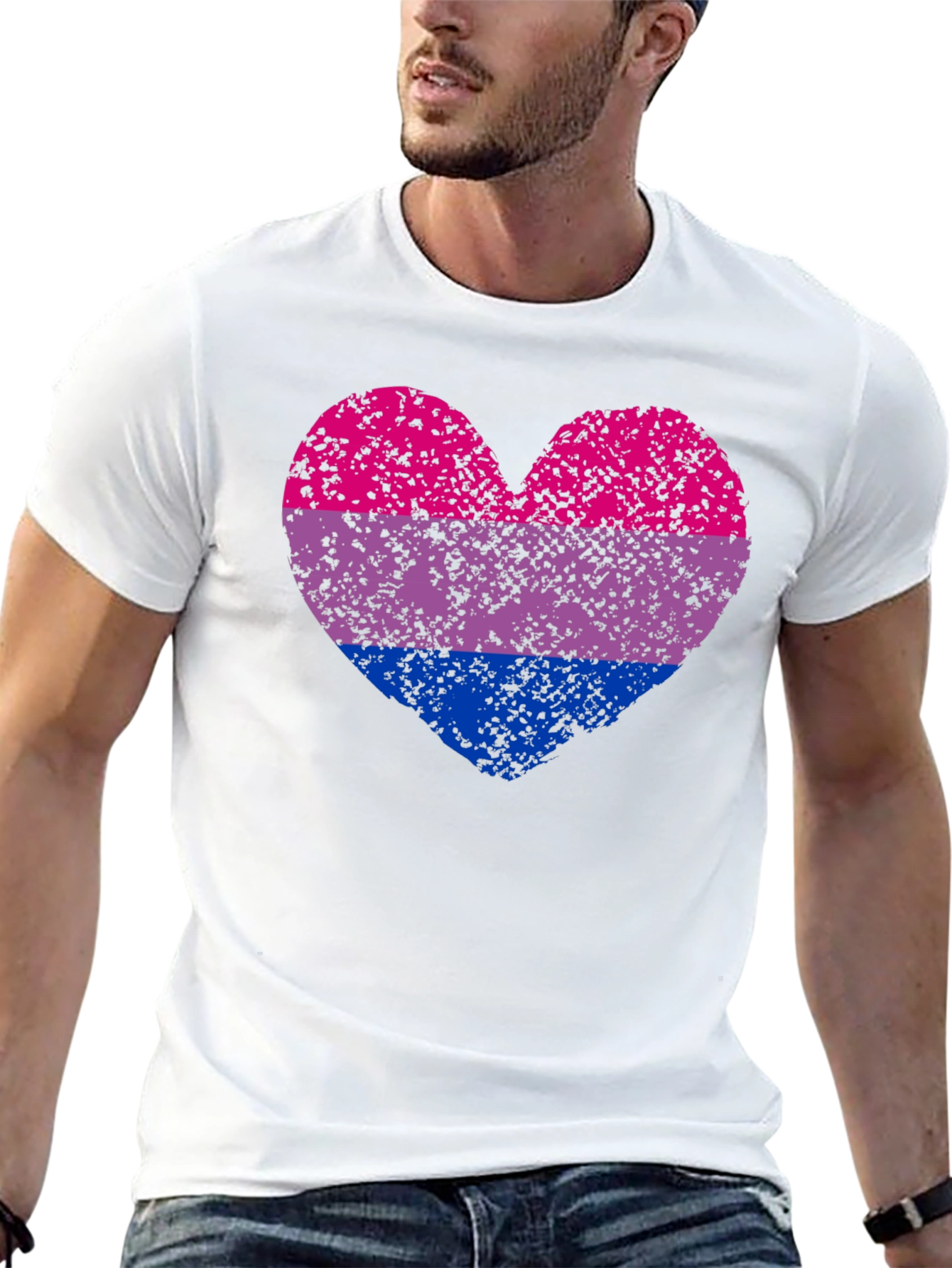 Bi Pride Heart Graphic T-Shirt - 13